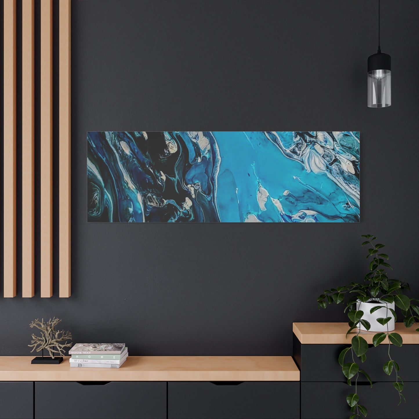 Blue Ocean Abstract Matte Canvas Print — Stretched Wall Art