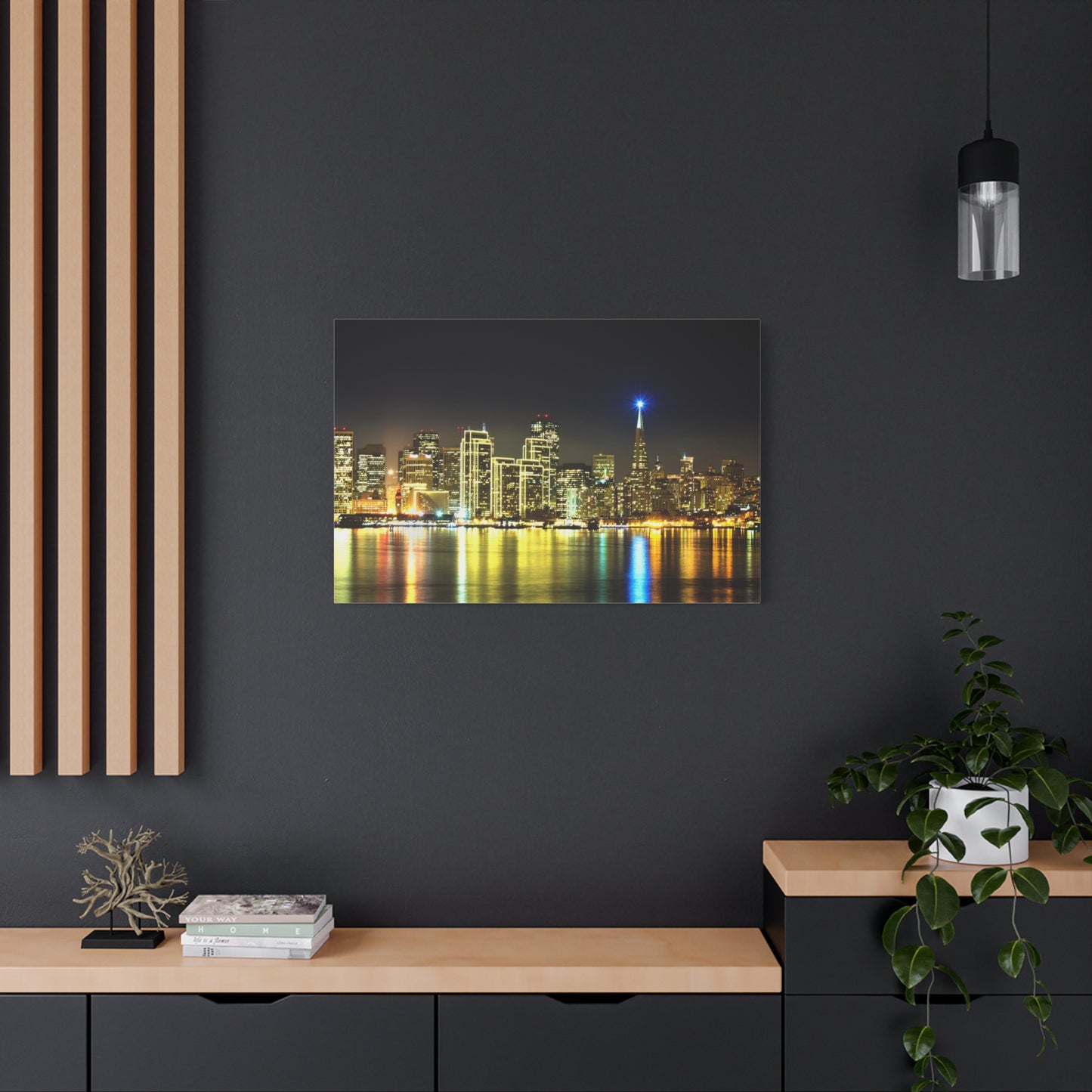 San Francisco Night Skyline Matte Canvas Print — Stretched 1.25"