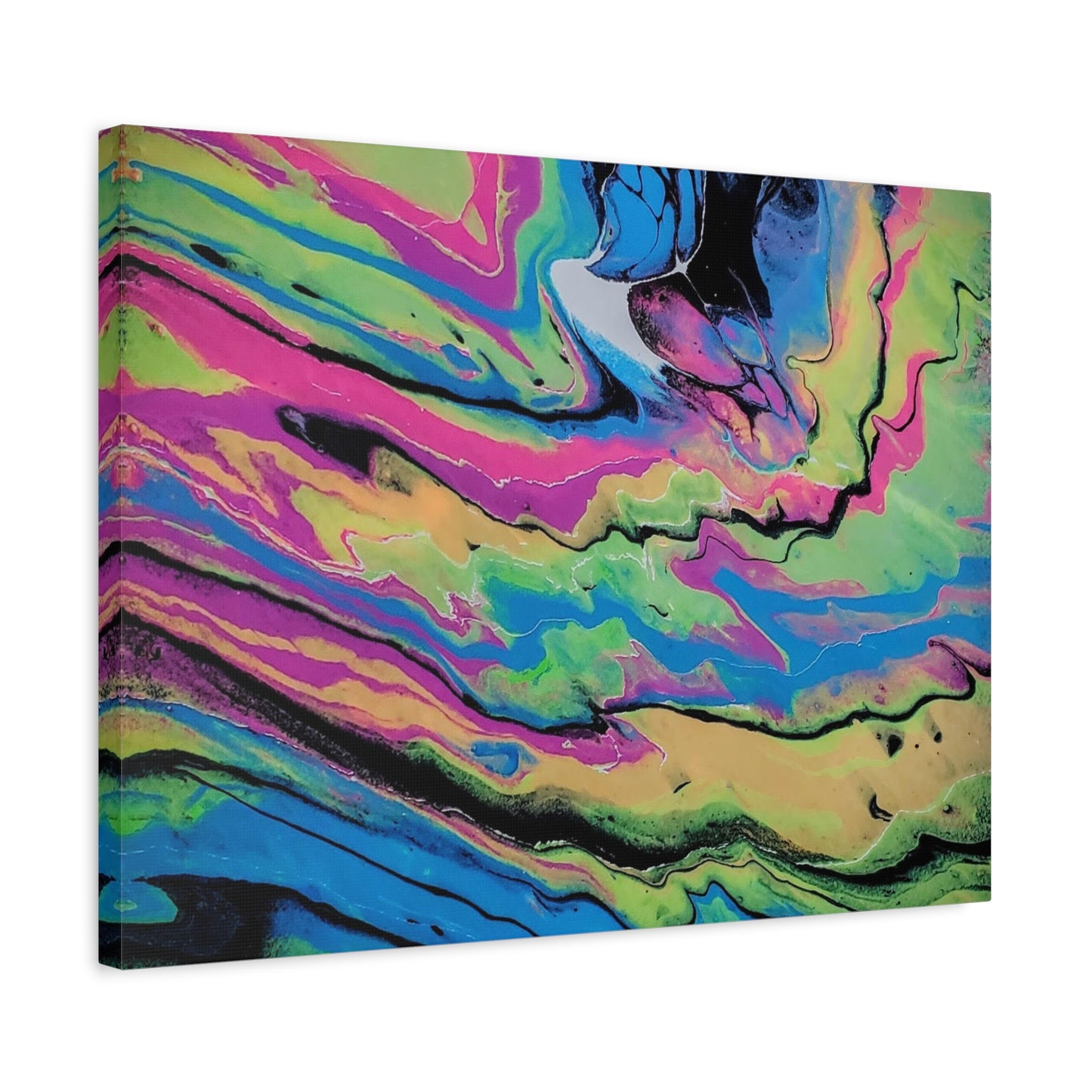 Abstract Neon Fluid Art Canvas Print — Vibrant Psychedelic Wall Decor