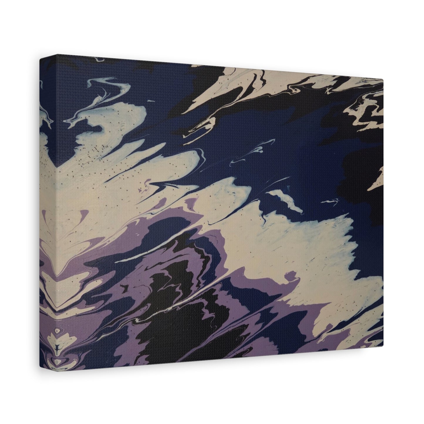 Abstract Navy & Lavender Wave Matte Stretched Canvas (1.25")