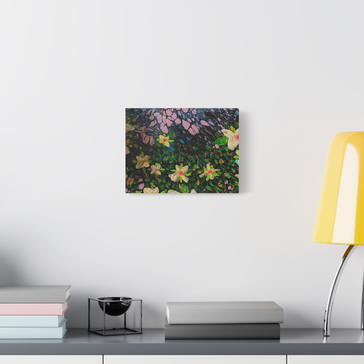 Floetrol&Flowers - Night Pour Garden Matte Canvas Print — Stretched Wall Art