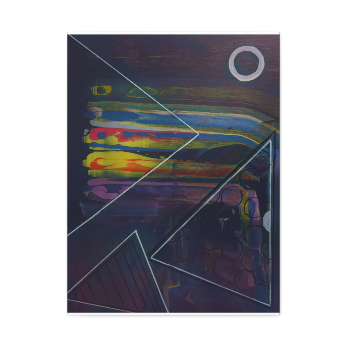 Abstract Geometric Canvas Art - 2025 astronomy – Colorful Drip Triangle Stretched Canvas