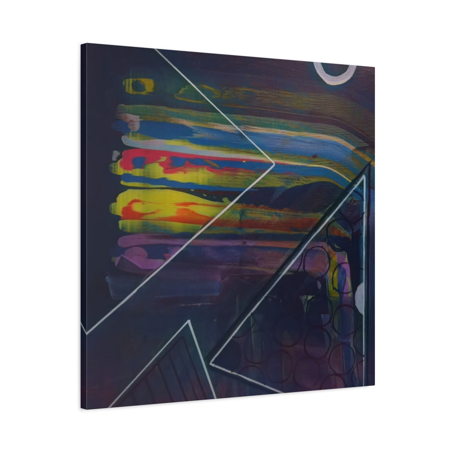 Abstract Geometric Canvas Art - 2025 astronomy – Colorful Drip Triangle Stretched Canvas