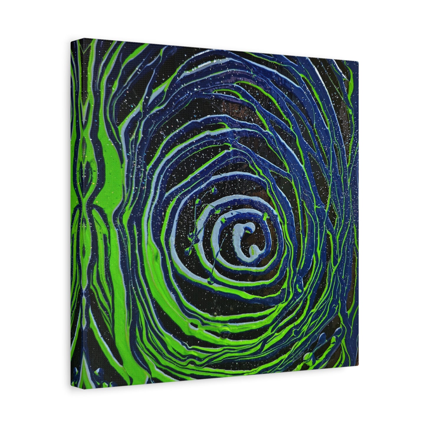 Abstract Green Swirl Matte Canvas Art — Stretched 1.25" Wall Décor