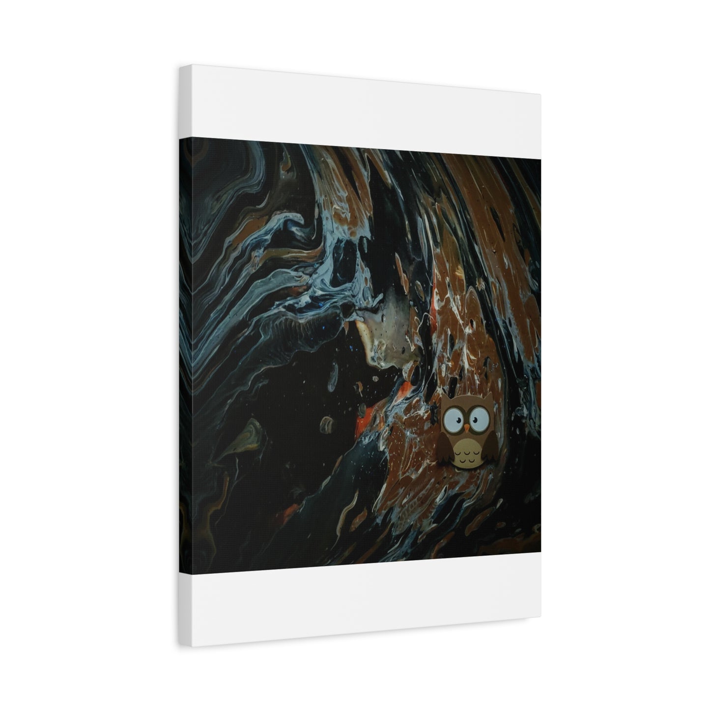 Abstract Swirl Owl Matte Canvas Print
