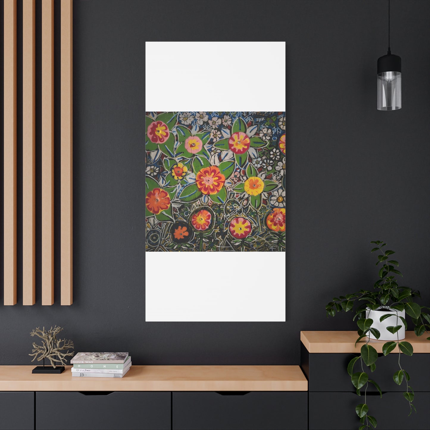 Urban_gardening-04 - Floral Pop Matte Stretched Canvas – Colorful Hand-Painted Garden Wall Art