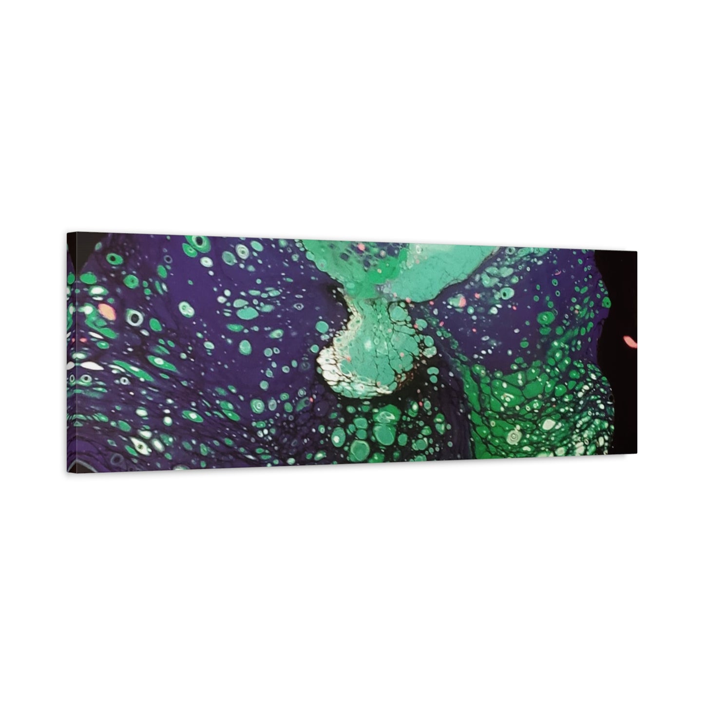 Abstract Green & Teal Fluid Art Canvas Print - Matte Stretched Wall Art