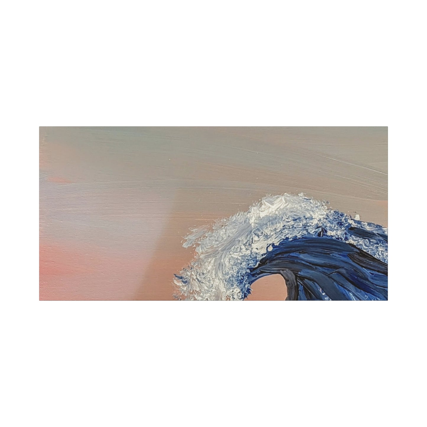 California_Coast - Ocean Wave Canvas Art — Blue Wave Seascape Matte Stretched Canvas