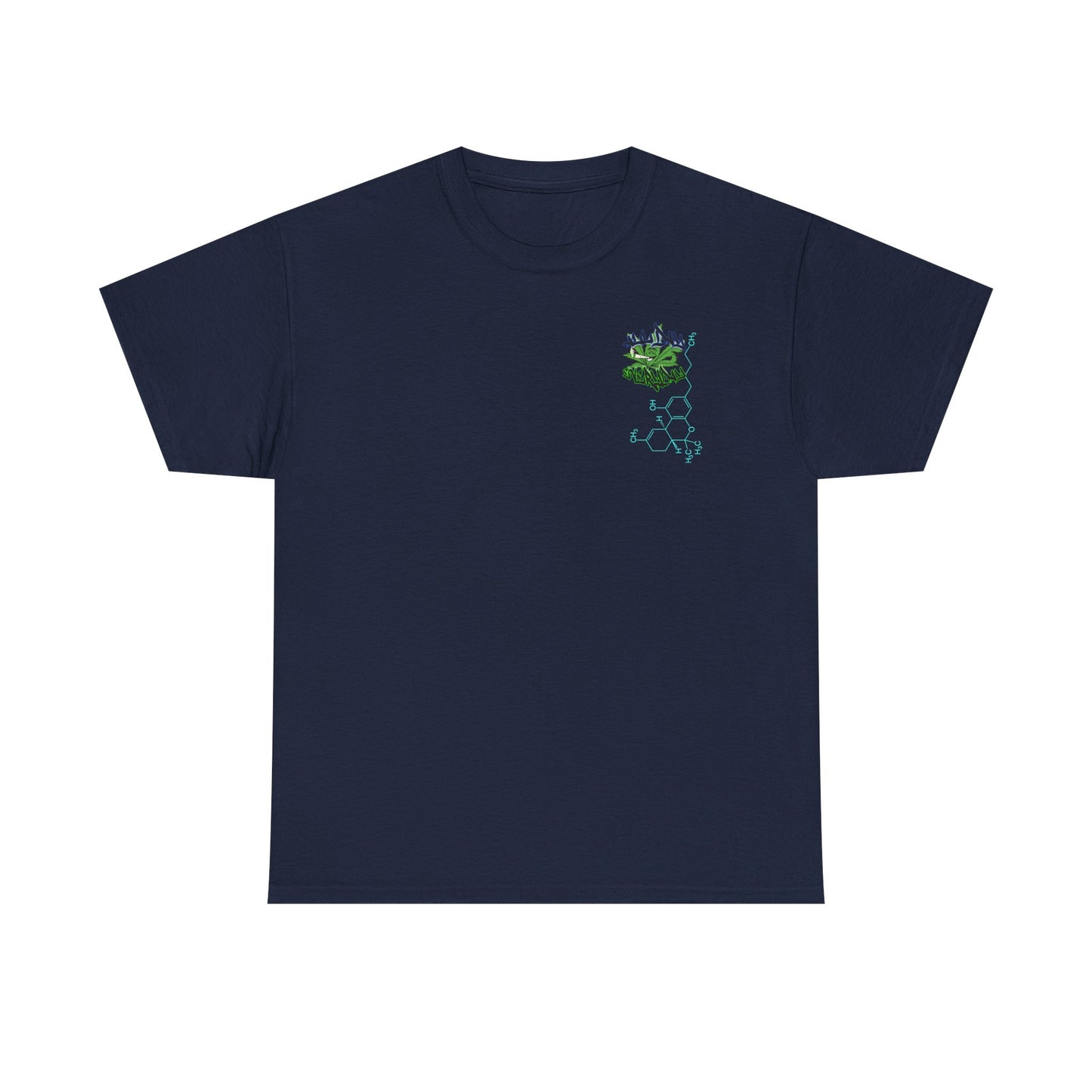 AllDay | Everyday - molecular logo — Green Graffiti Plant Design Chest & Back Print