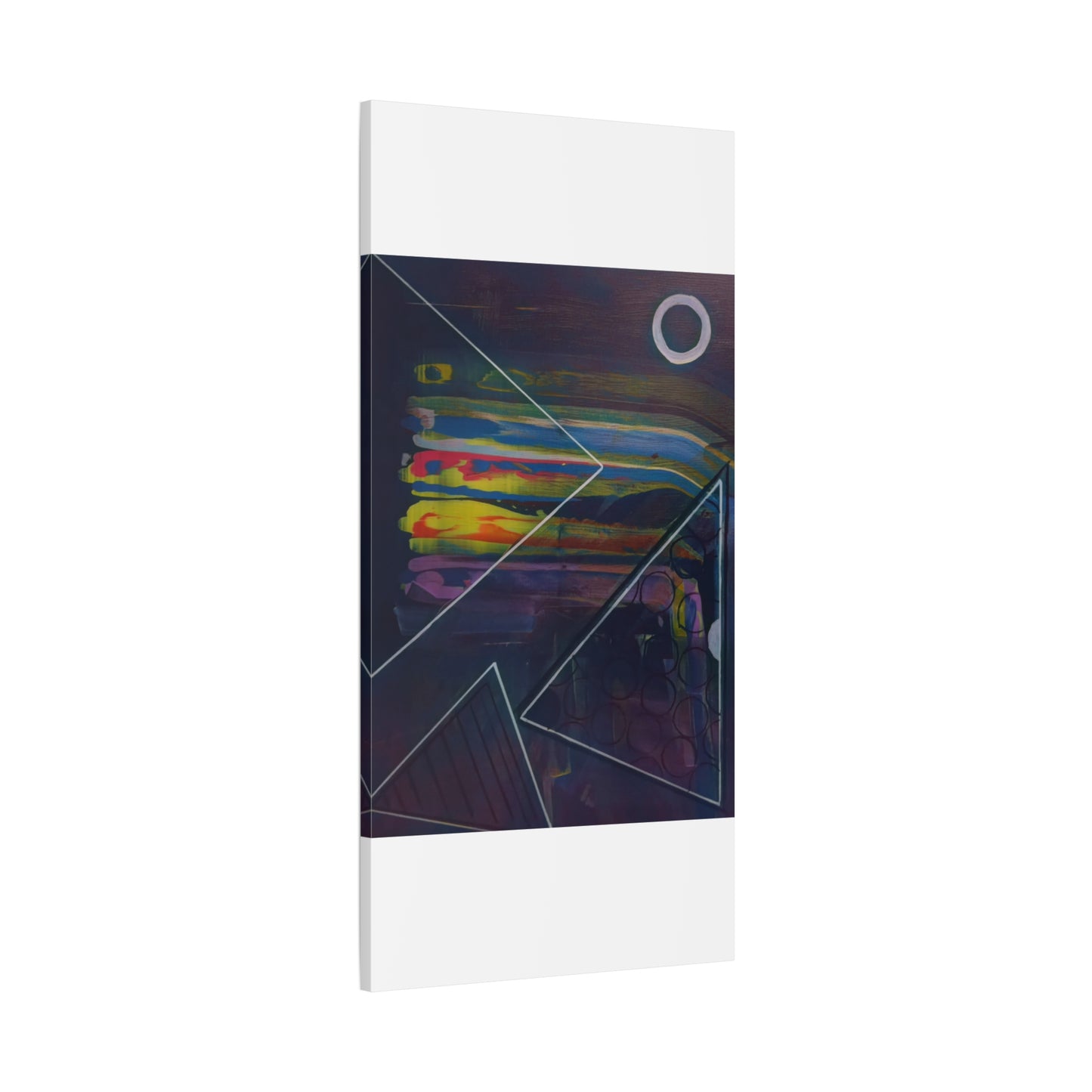Abstract Geometric Canvas Art - 2025 astronomy – Colorful Drip Triangle Stretched Canvas