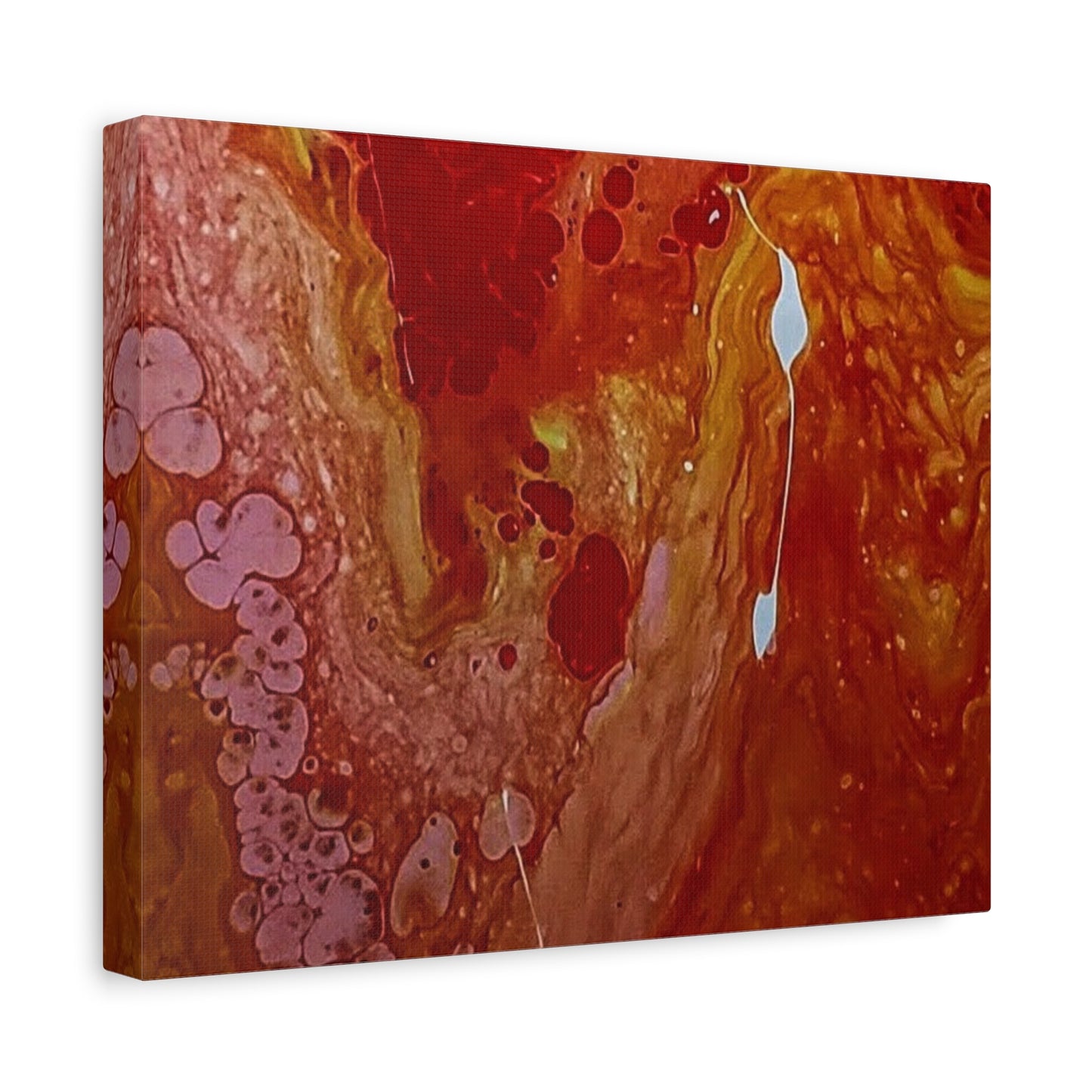 Abstract Red Fluid Art Canvas Print — Matte Stretched Wall Art