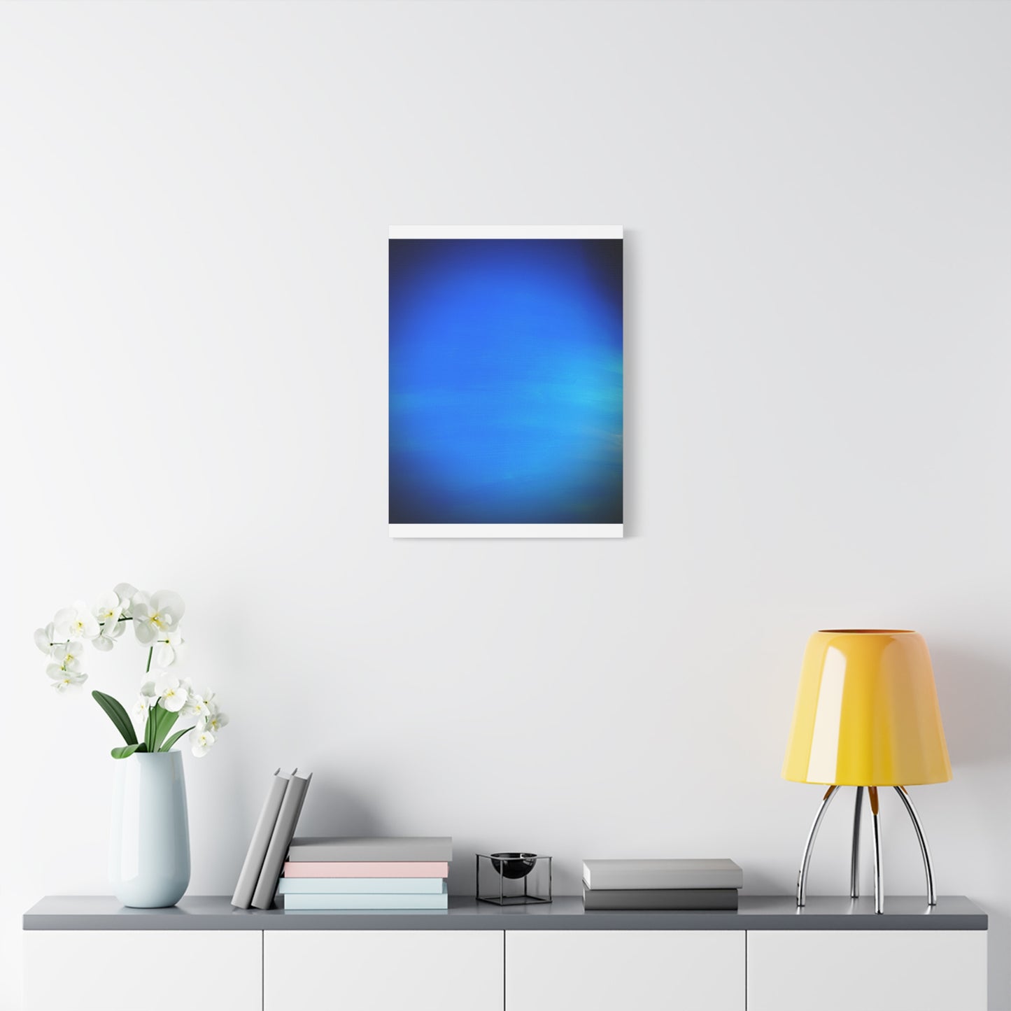 Blue Burst - Gradient Matte Canvas Print — Abstract Ocean Wall Art, Stretched 1.25"
