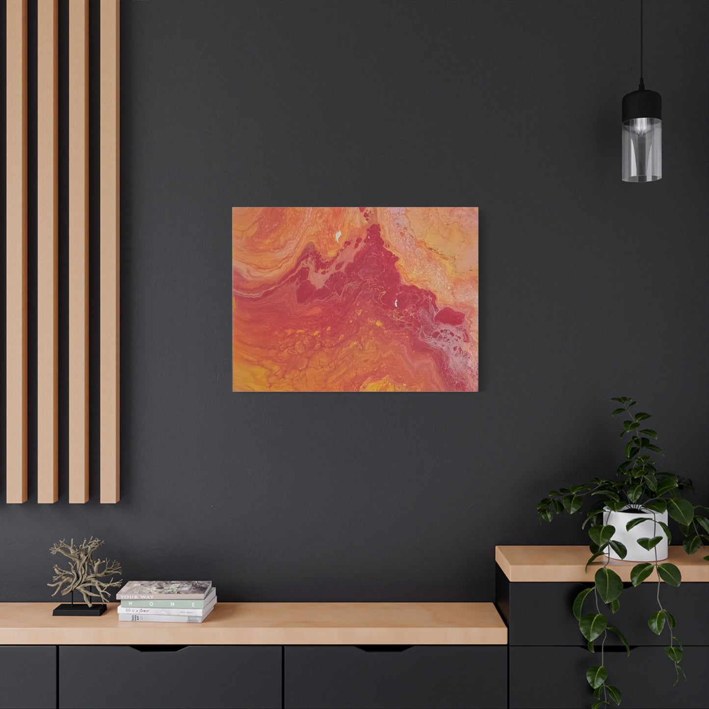 Abstract Pepto Popured - Sunset Swirl Matte Canvas Art - Stretched 1.25"