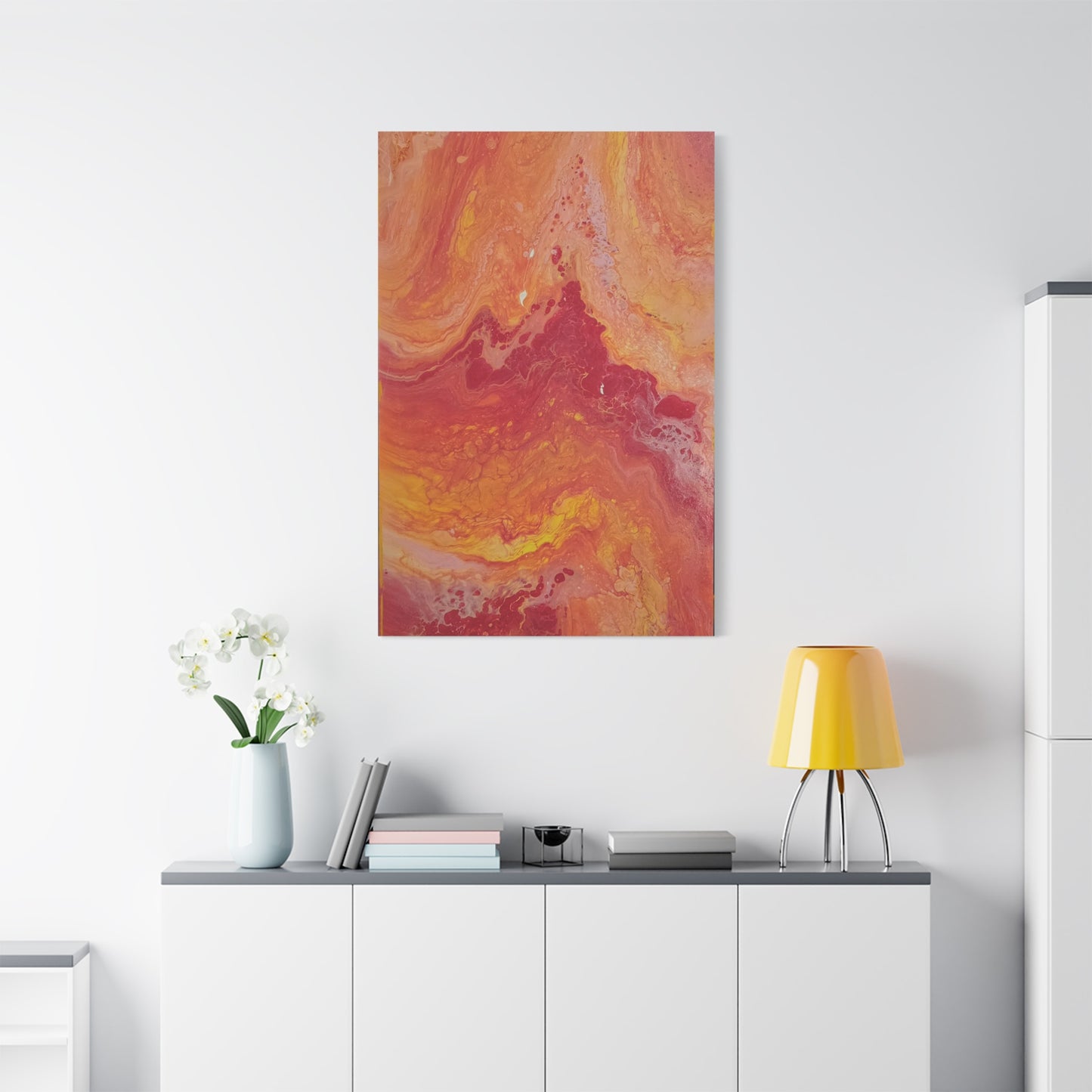 Abstract Pepto Popured - Sunset Swirl Matte Canvas Art - Stretched 1.25"