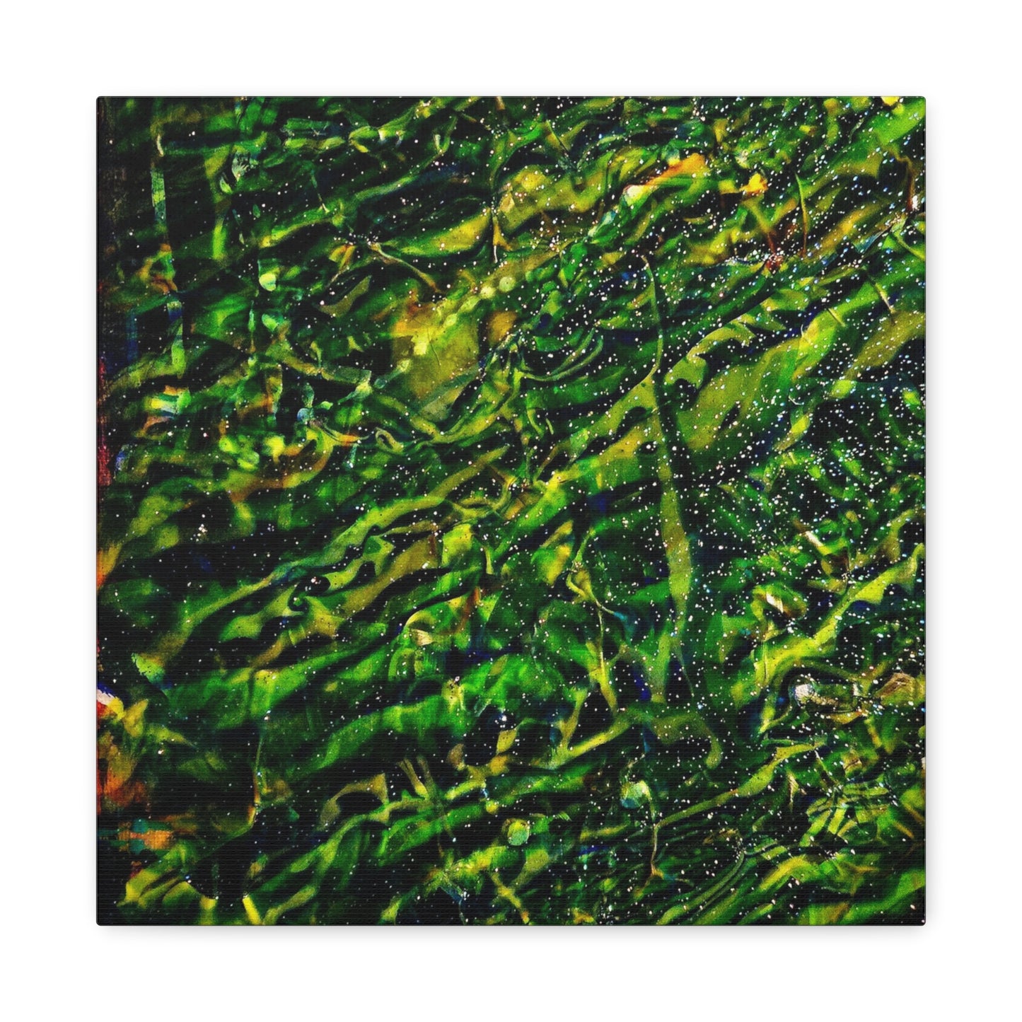 Confessions - Abstract Green Texture Canvas - Matte Stretched Wall Art