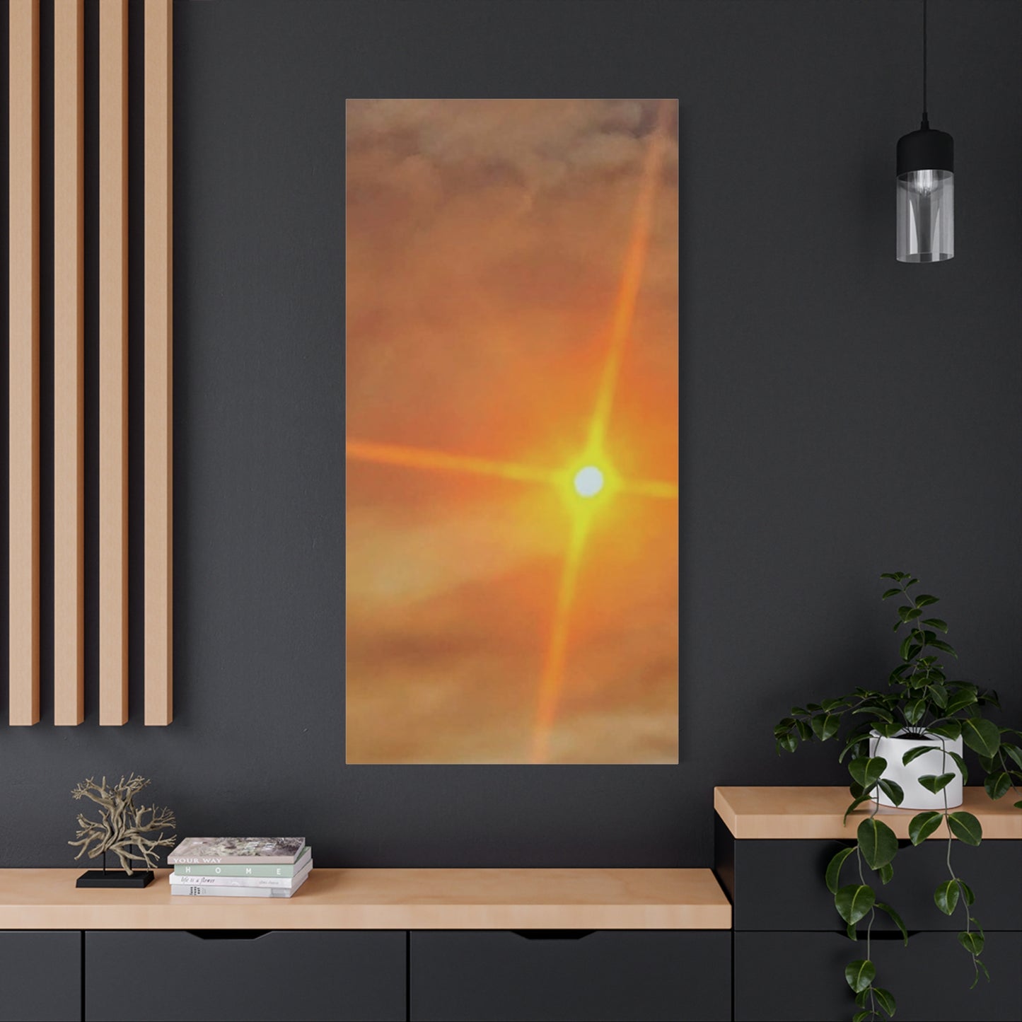 Sunburst Sunset Canvas Print — Warm Abstract Wall Art