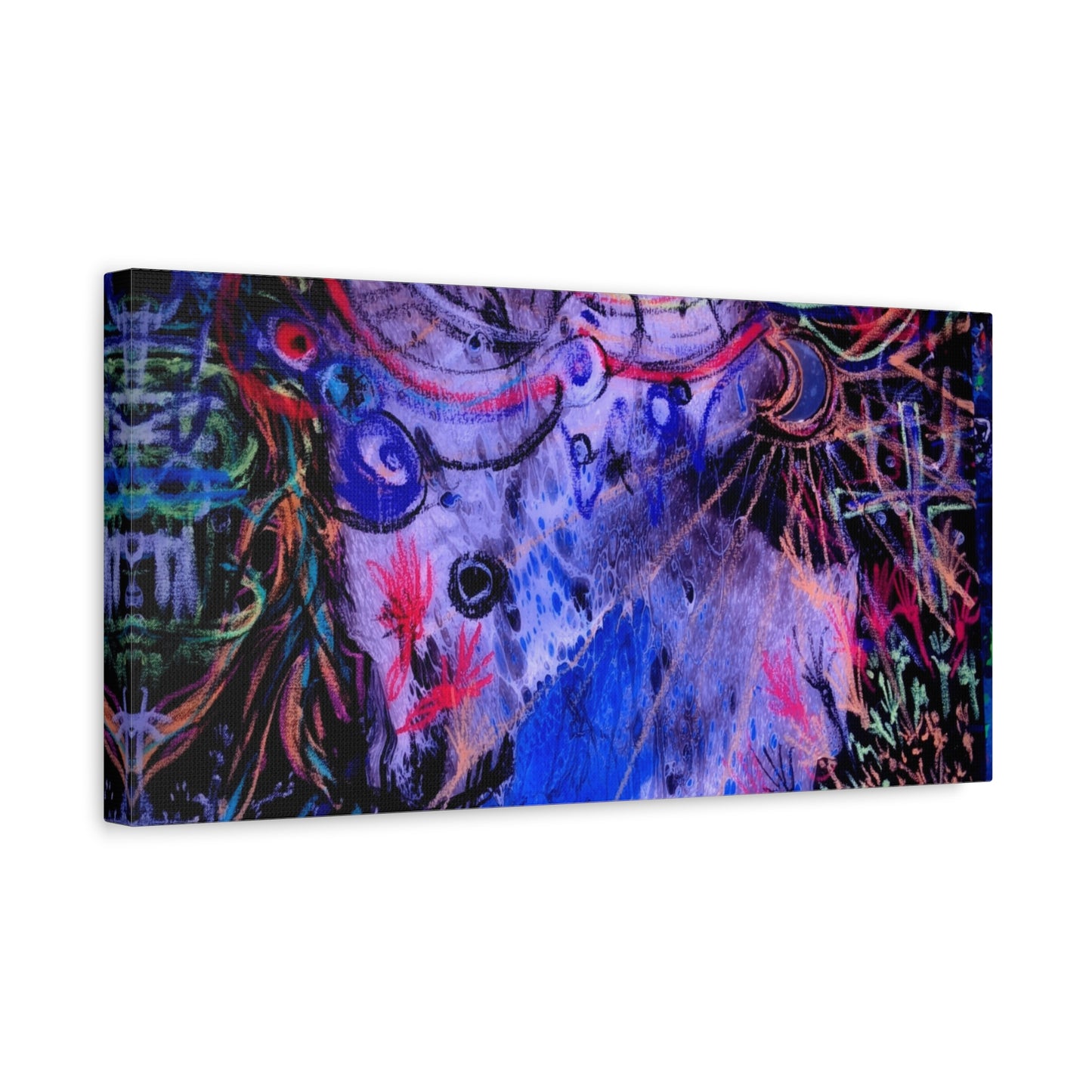 soul_extractions - Abstract Neon Canvas Art - Vibrant Psychedelic Wall Decor