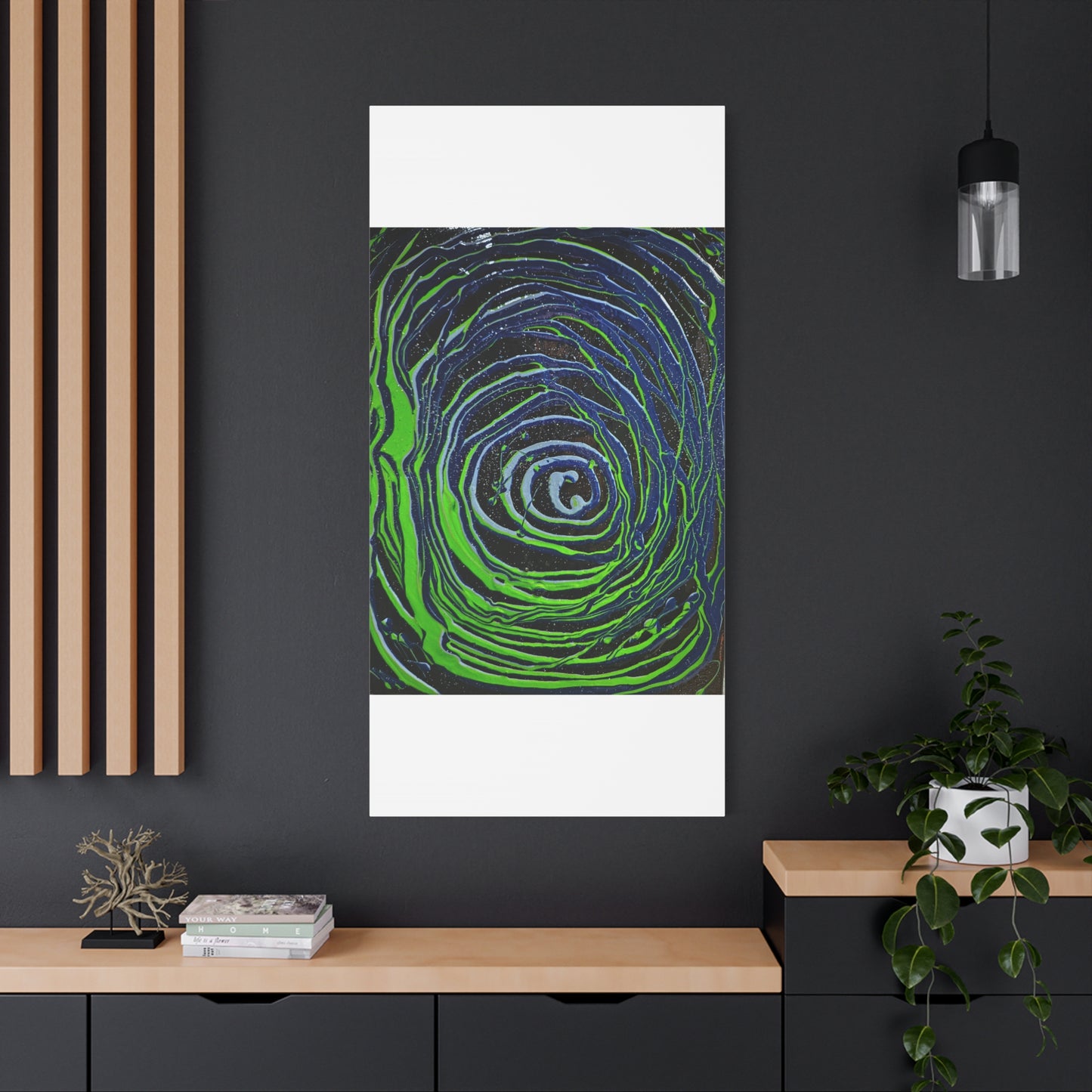 Abstract Green Swirl Matte Canvas Art — Stretched 1.25" Wall Décor