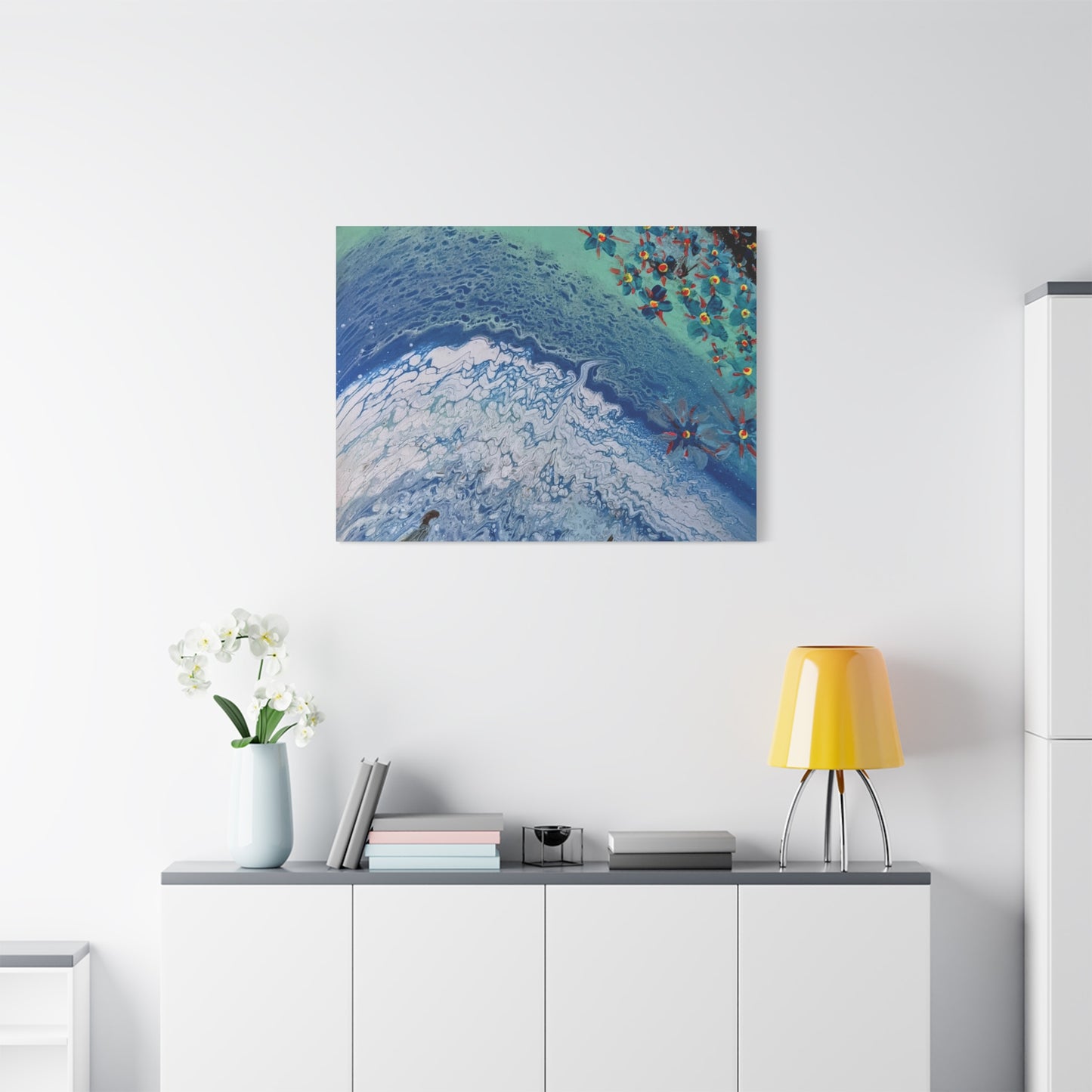 floetrol&flowers - Abstract Matte Canvas Print — Floral Accents Stretched Wall Art