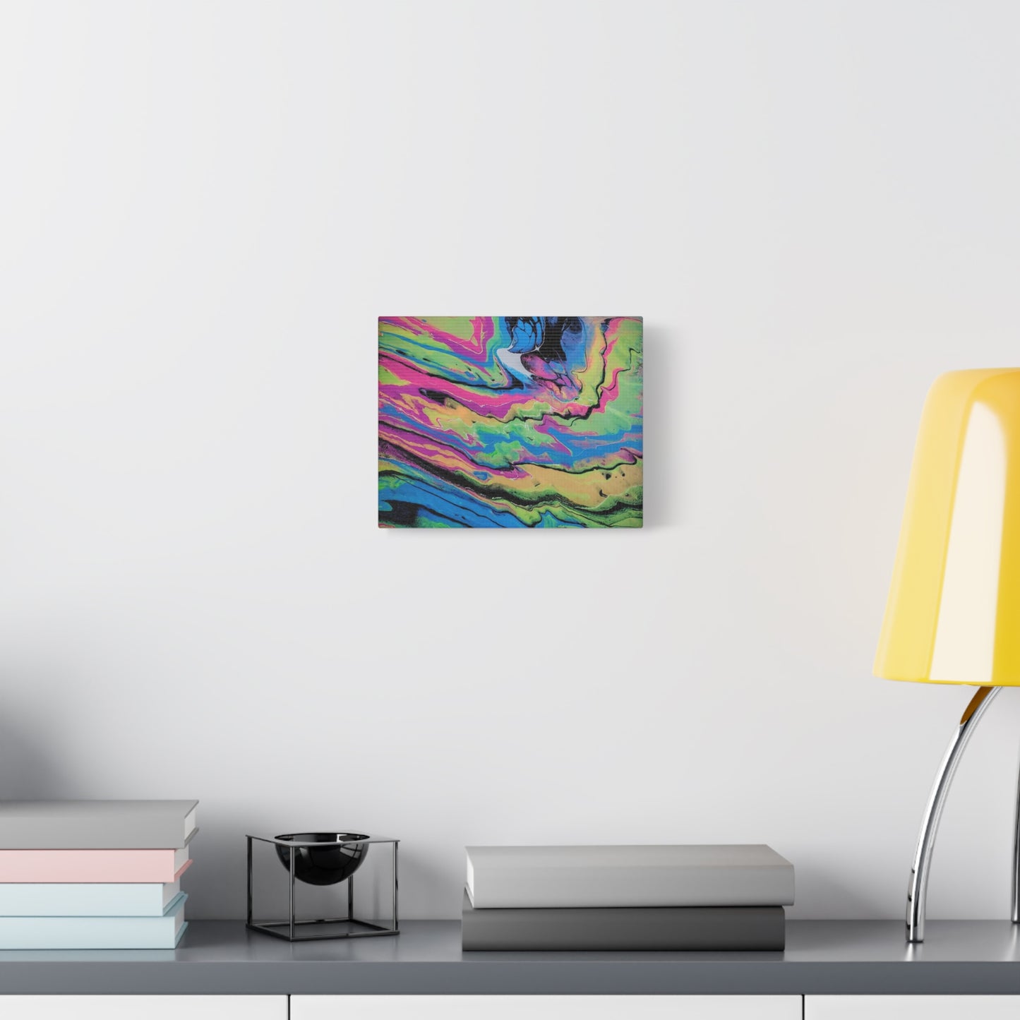 Abstract Neon Fluid Art Canvas Print — Vibrant Psychedelic Wall Decor