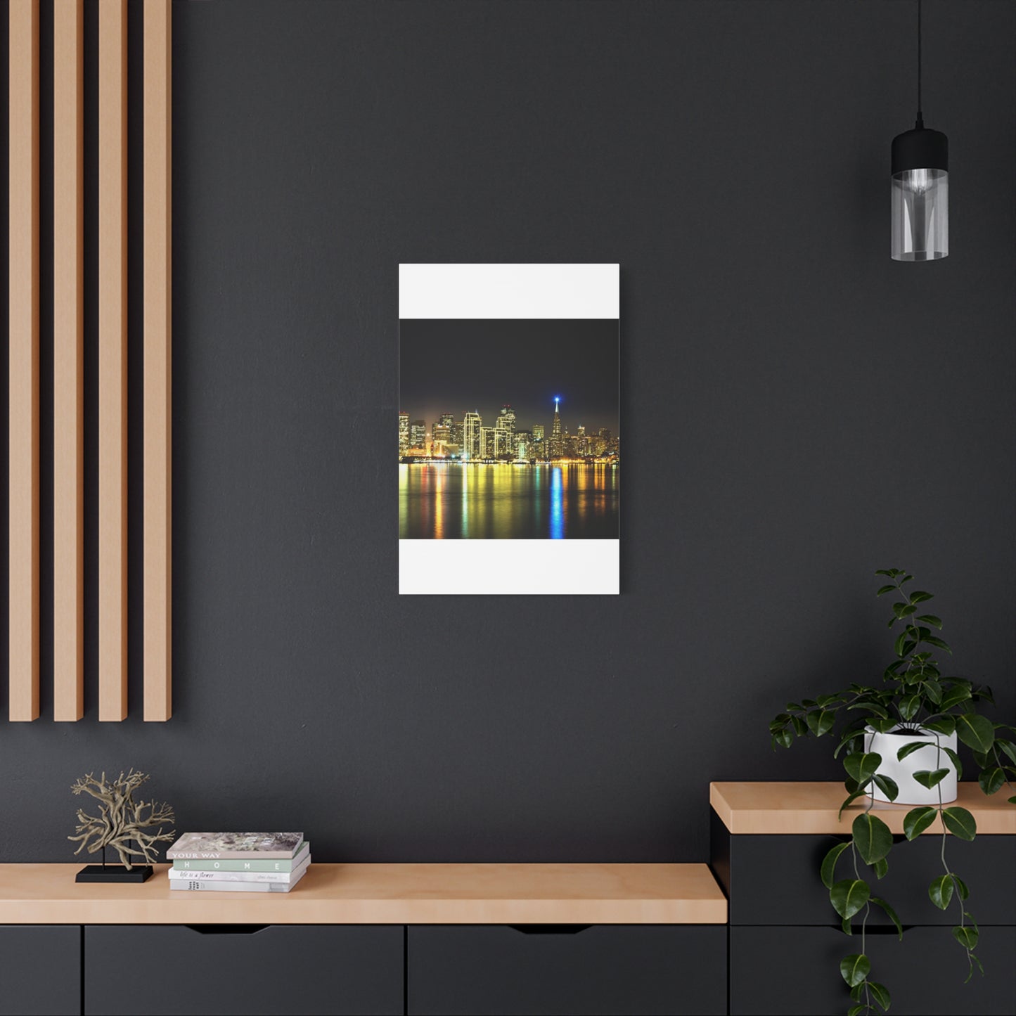 San Francisco Night Skyline Matte Canvas Print — Stretched 1.25"