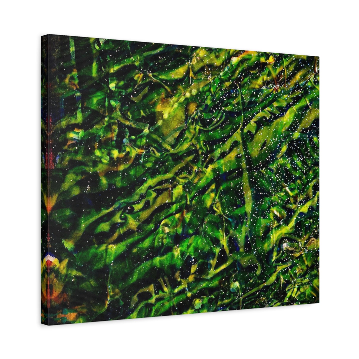 Confessions - Abstract Green Texture Canvas - Matte Stretched Wall Art