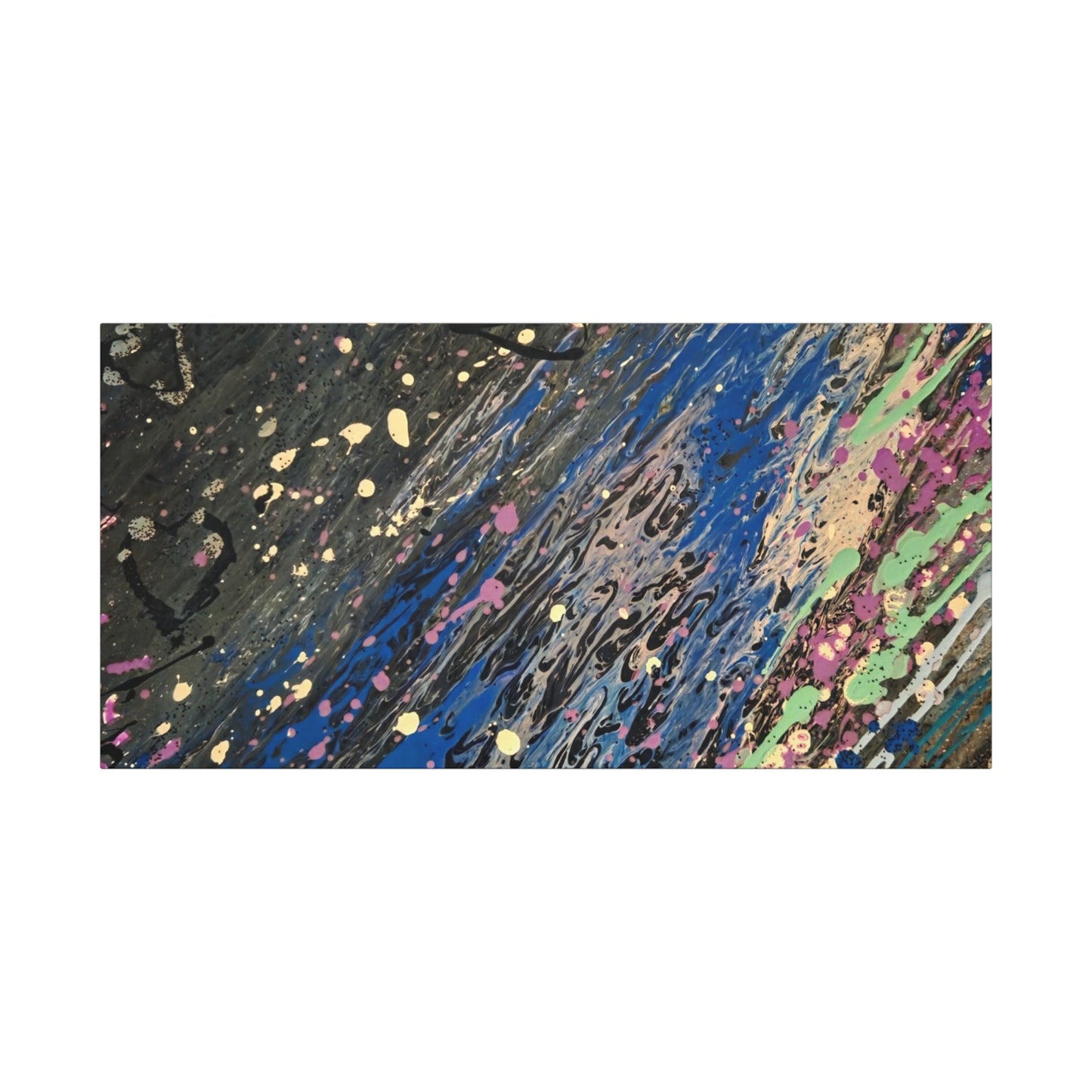 Abstract Splatter Matte Canvas Print — Colorful Fluid Art Wall Decor, Stretched 1.25"