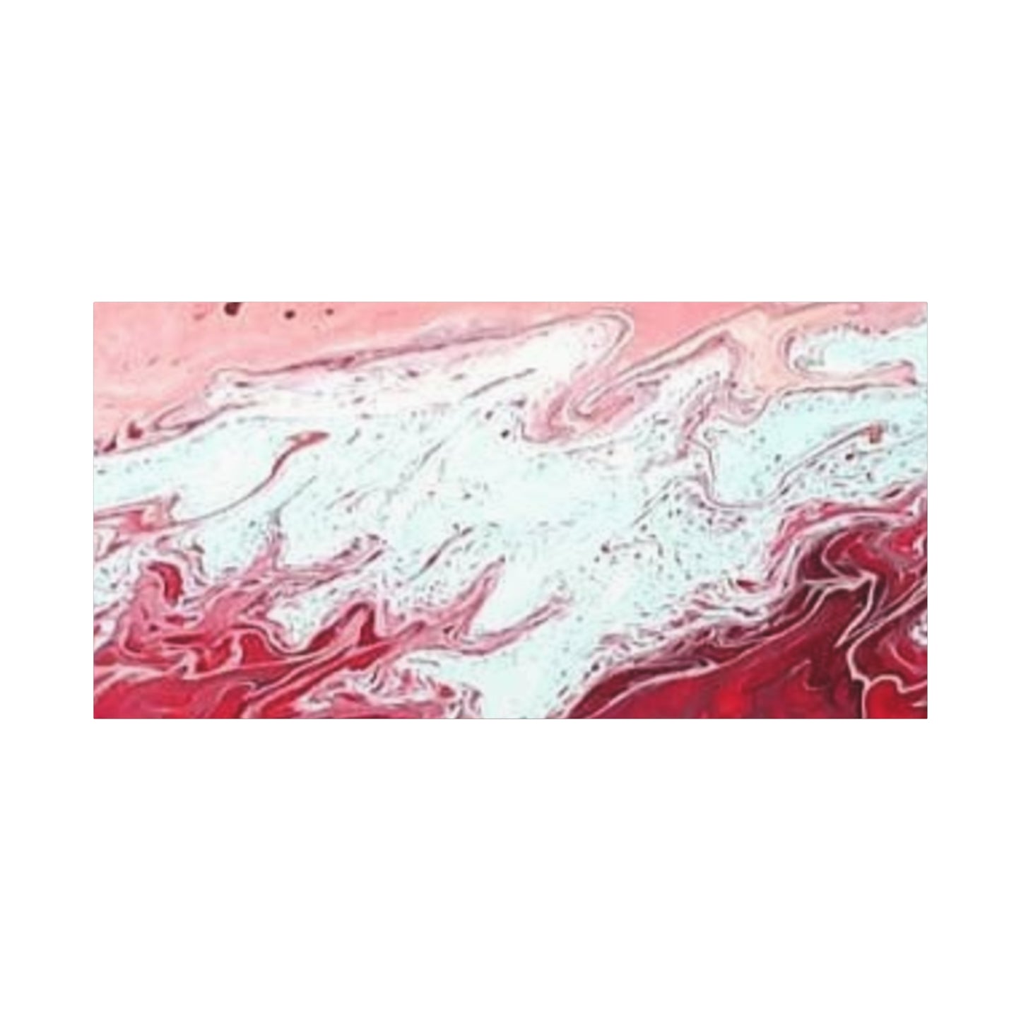 Abstract Pink & Red Fluid Art Canvas — Matte Stretched Wall Art