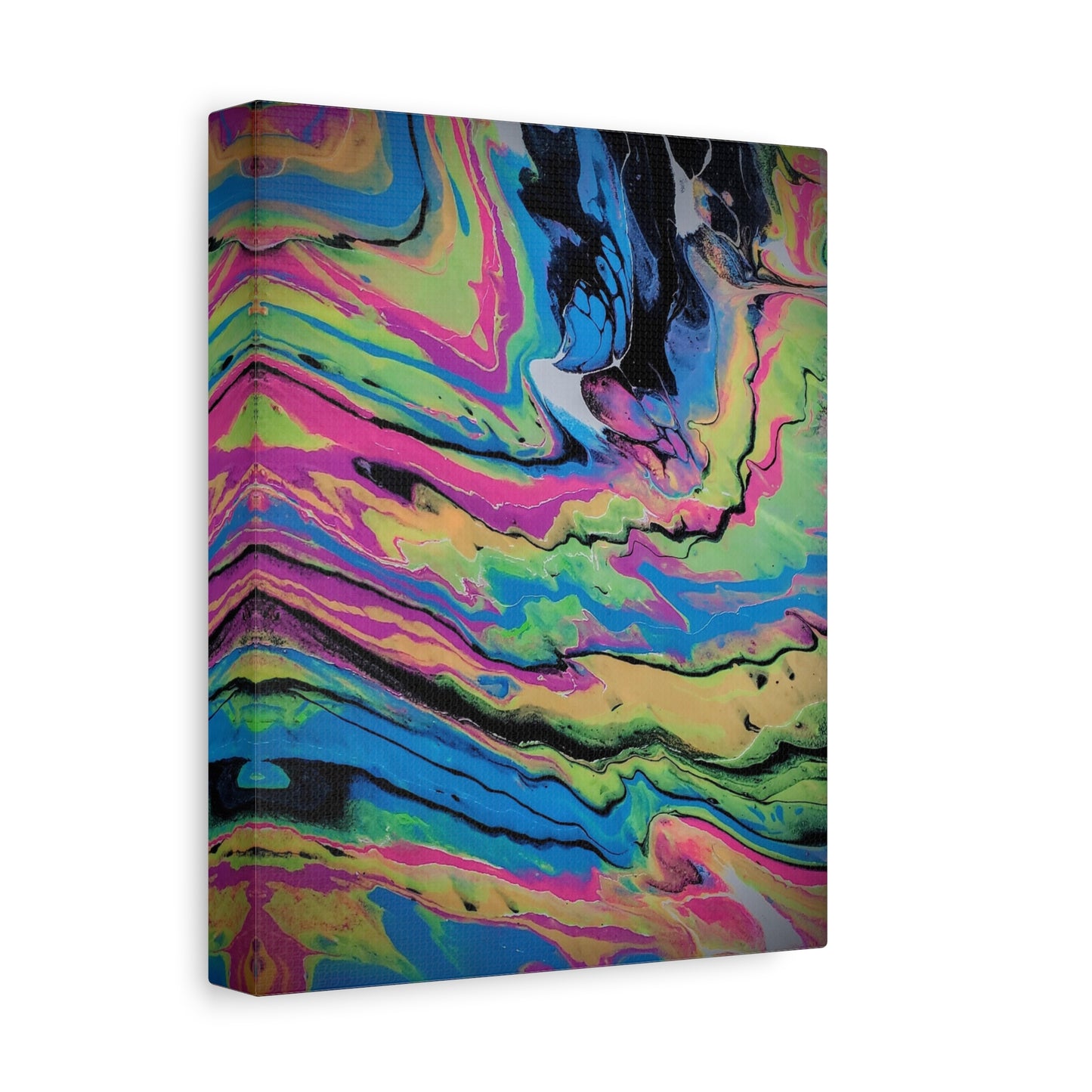 Abstract Neon Fluid Art Canvas Print — Vibrant Psychedelic Wall Decor