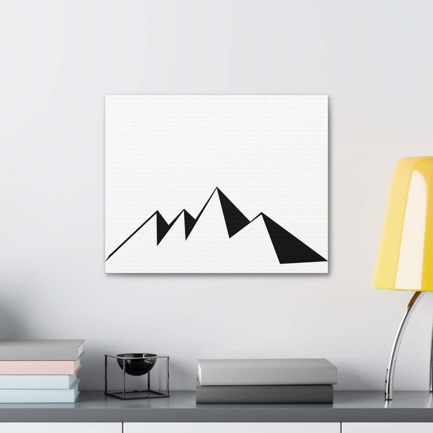 mountains001 - Modern Black Mountain Canvas Art