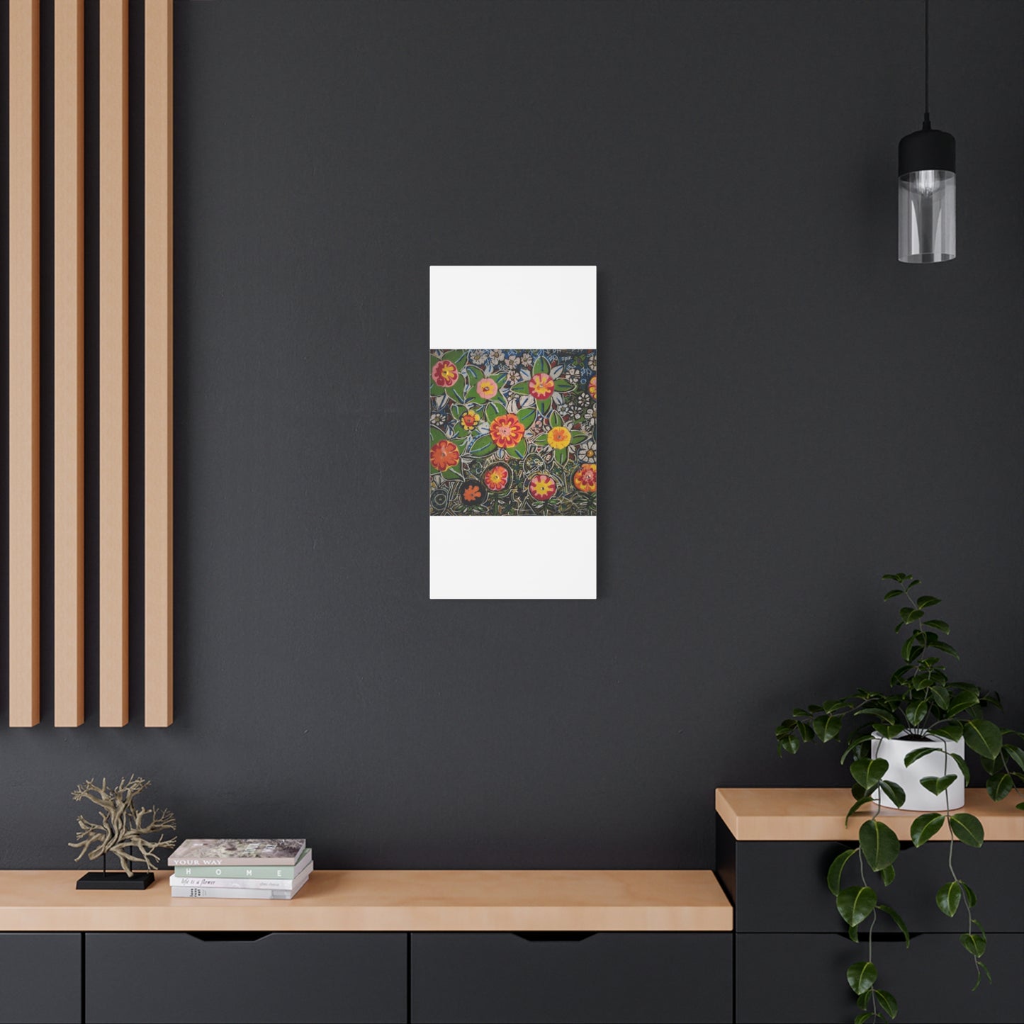 Urban_gardening-04 - Floral Pop Matte Stretched Canvas – Colorful Hand-Painted Garden Wall Art