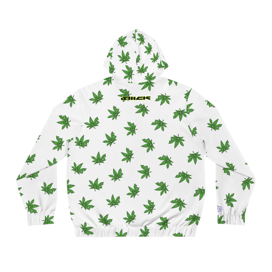 All-Over Green Leaf Zip Hoodie — Men’s Full-Zip AOP Jacket