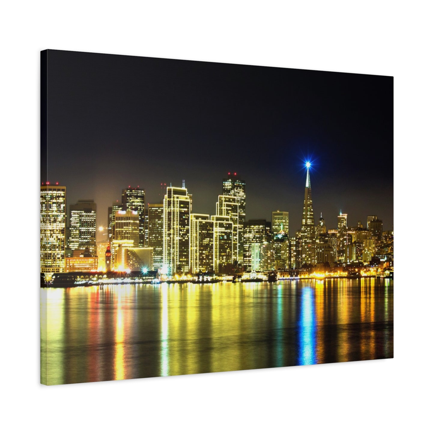 San Francisco Night Skyline Matte Canvas Print — Stretched 1.25"