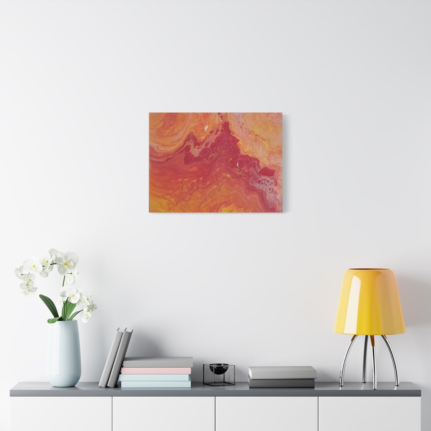 Abstract Pepto Popured - Sunset Swirl Matte Canvas Art - Stretched 1.25"