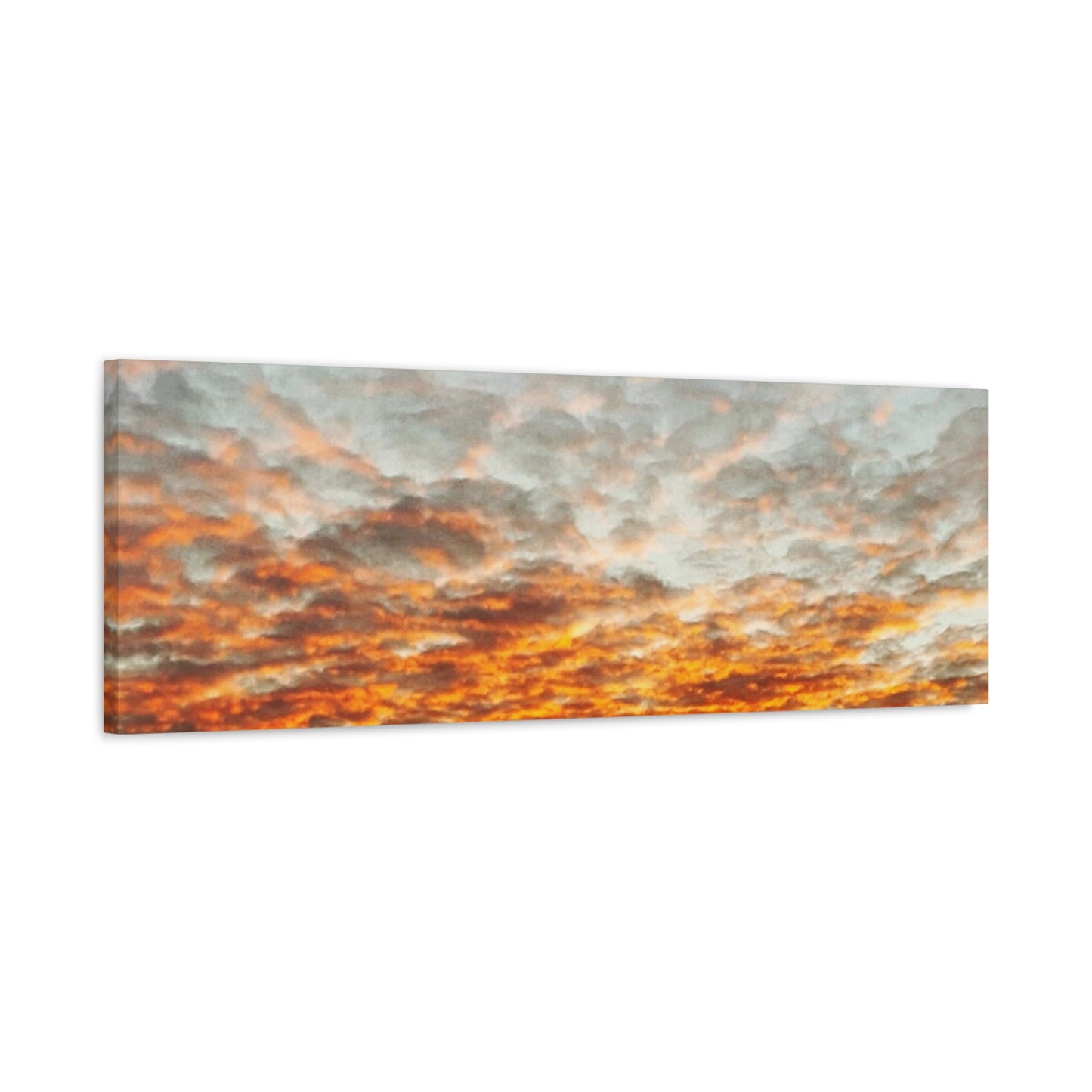 Sunset Sky Canvas Print — Orange Cloudscape Matte Stretched Wall Art