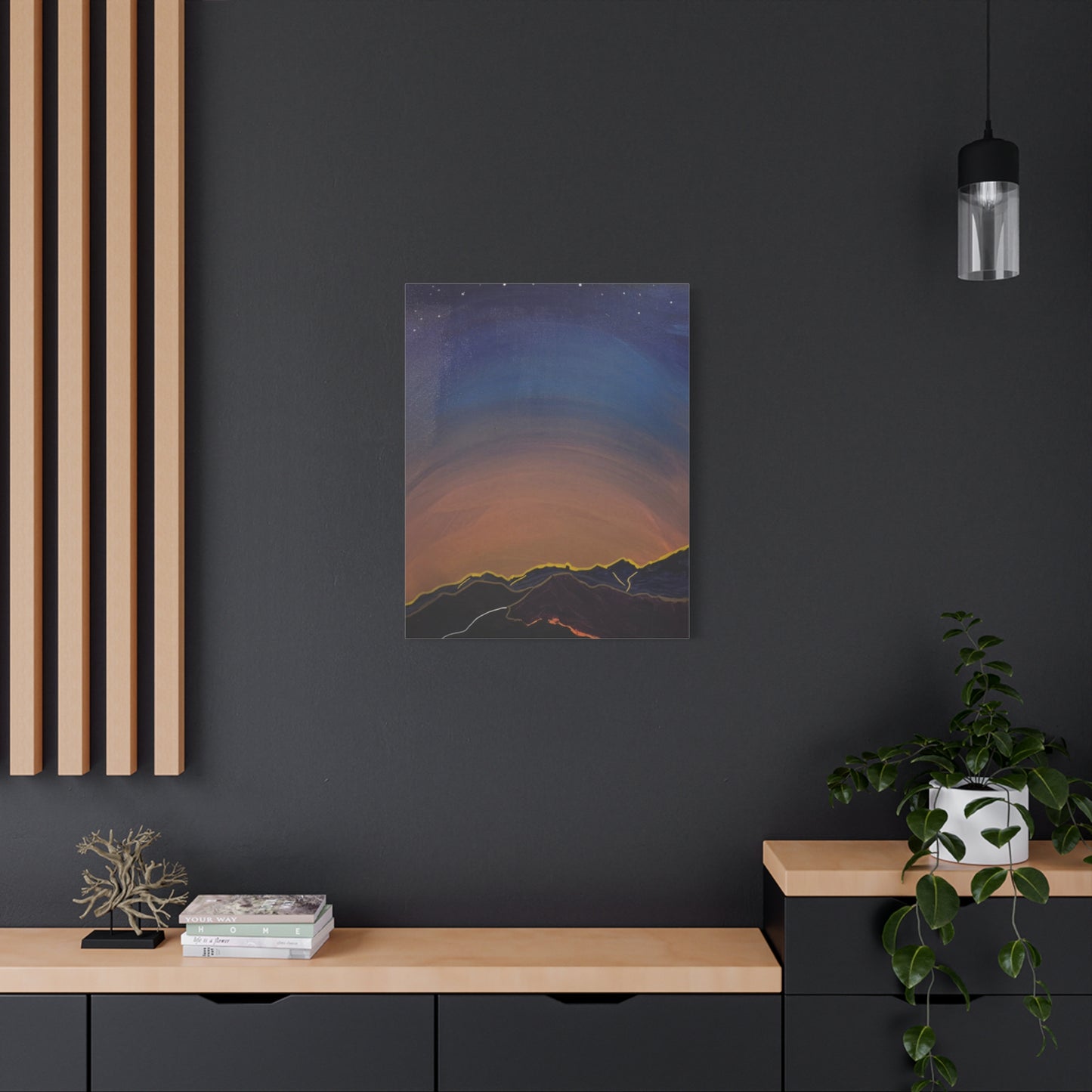 Sunset Mountain Canvas Wall Art - first light — Matte Stretched Landscape Print