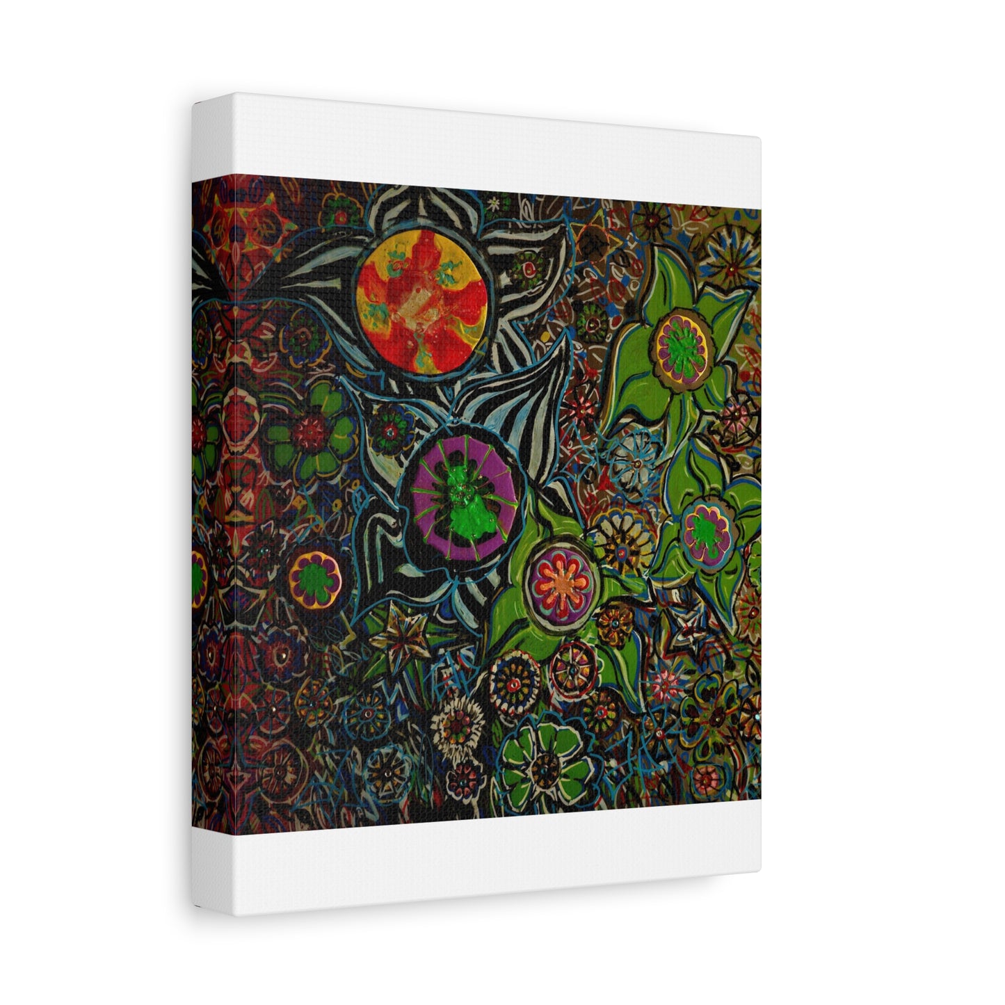 Urban_gardening-03 - Psychedelic Floral Canvas Print — Vibrant Abstract Garden Wall Art
