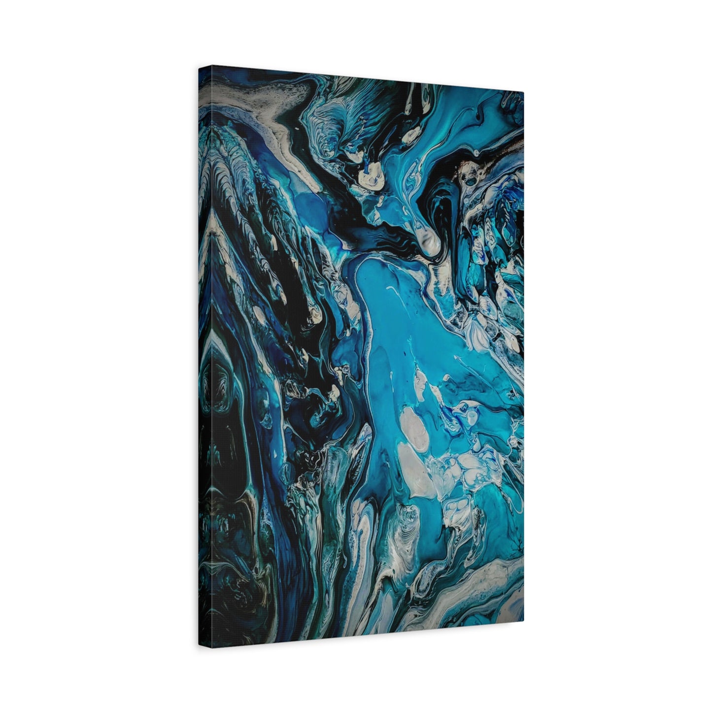 Blue Ocean Abstract Matte Canvas Print — Stretched Wall Art