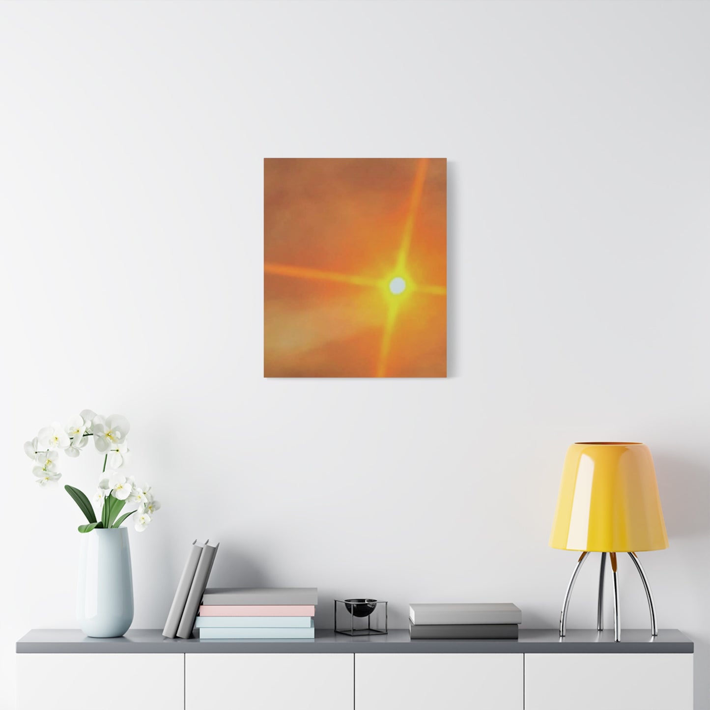 Sunburst Sunset Canvas Print — Warm Abstract Wall Art