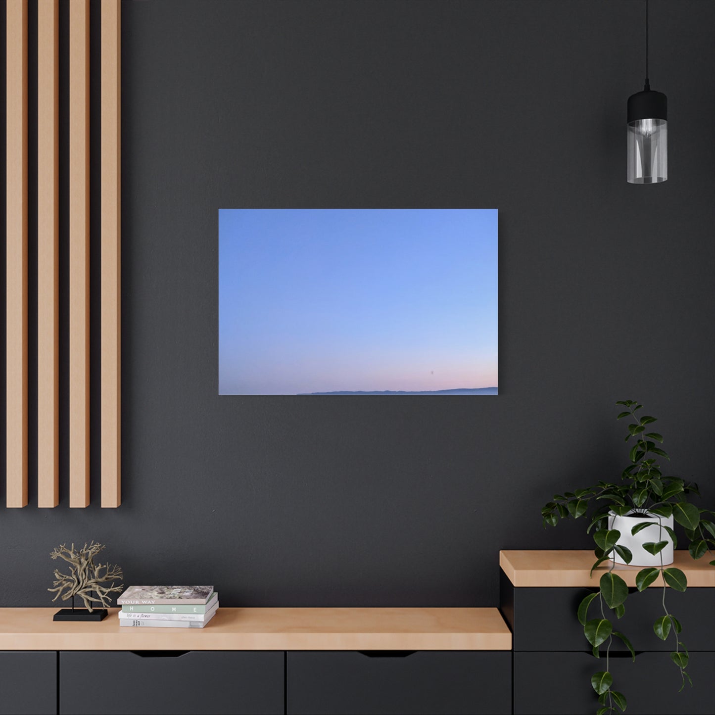 Serene Blue Horizon Matte Canvas Print — Stretched Wall Art