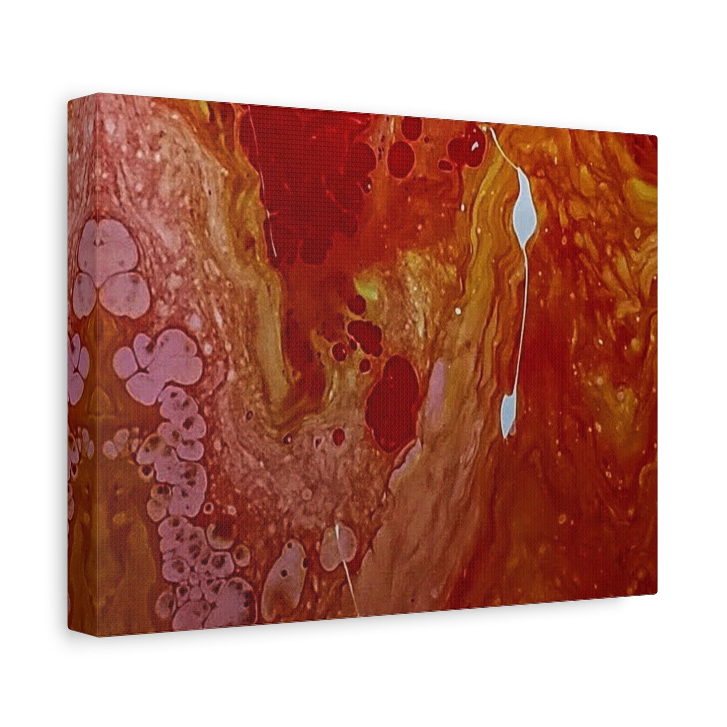 Abstract Red Fluid Art Canvas Print — Matte Stretched Wall Art