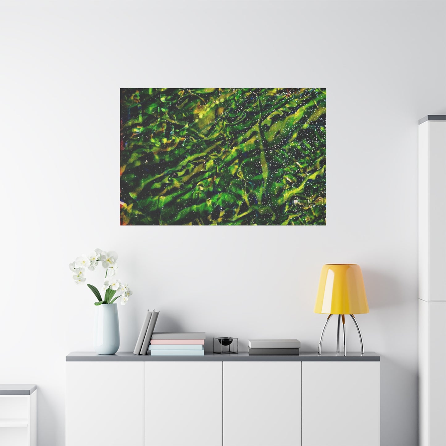 Confessions - Abstract Green Texture Canvas - Matte Stretched Wall Art