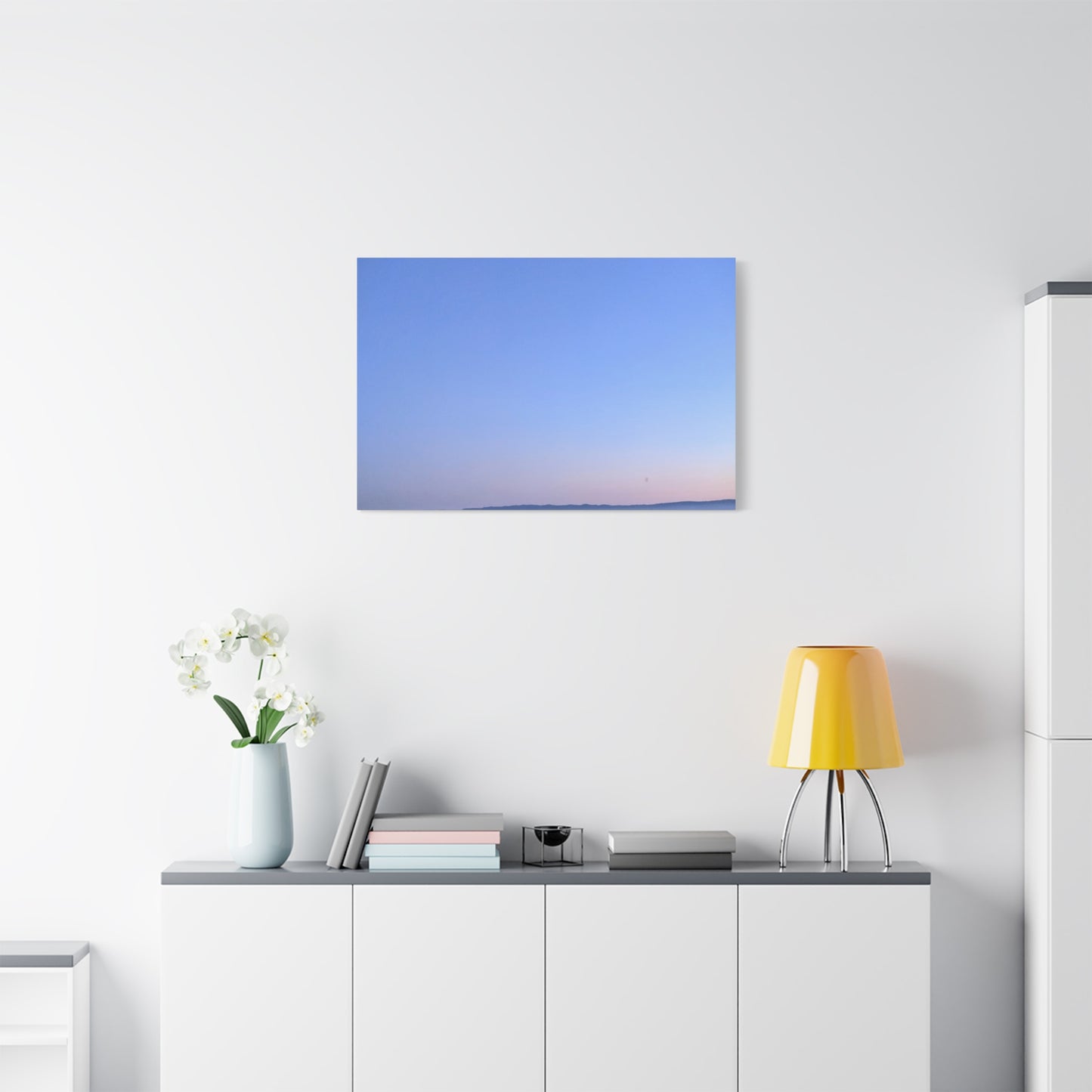 Serene Blue Horizon Matte Canvas Print — Stretched Wall Art