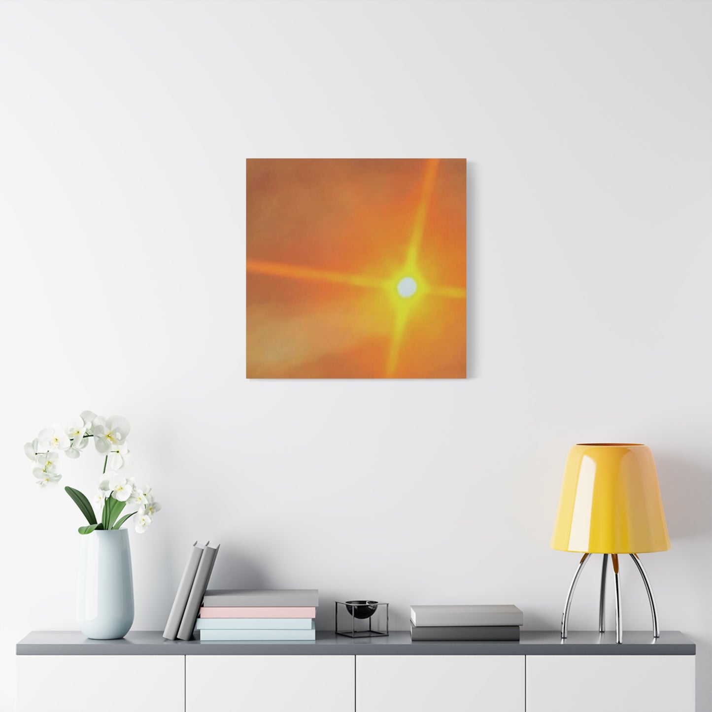 Sunburst Sunset Canvas Print — Warm Abstract Wall Art