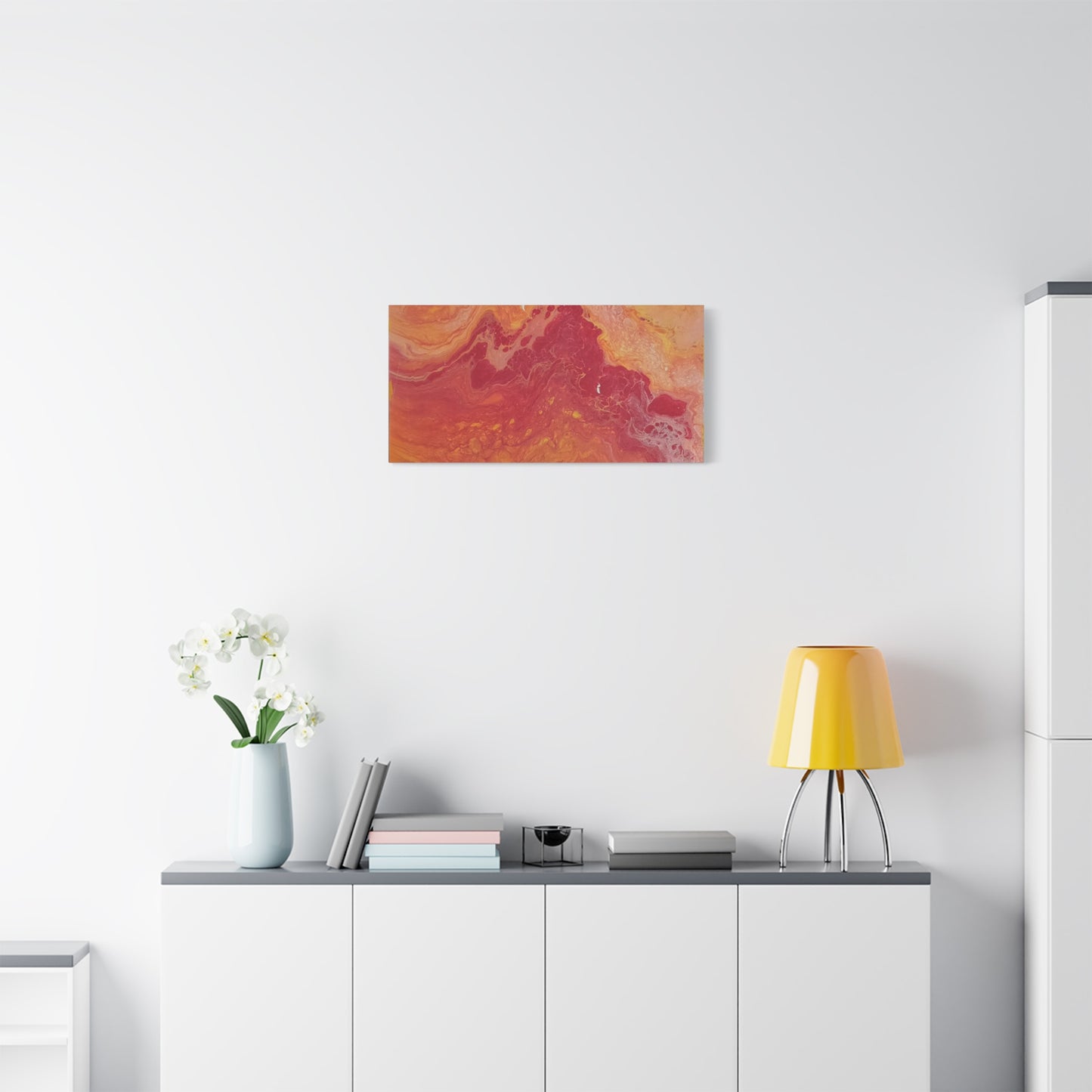Abstract Pepto Popured - Sunset Swirl Matte Canvas Art - Stretched 1.25"
