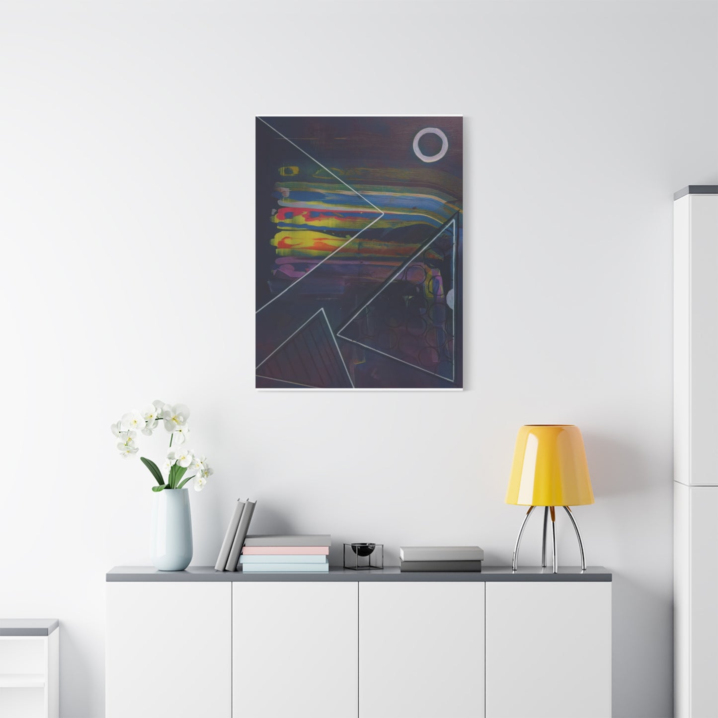 Abstract Geometric Canvas Art - 2025 astronomy – Colorful Drip Triangle Stretched Canvas