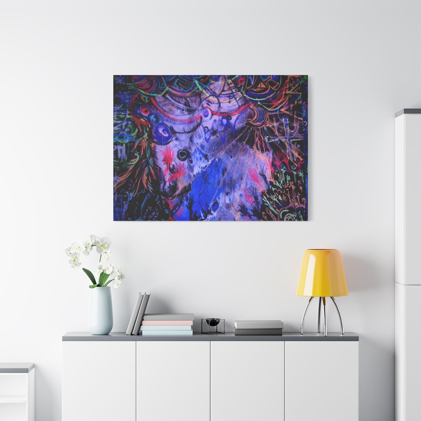 soul_extractions - Abstract Neon Canvas Art - Vibrant Psychedelic Wall Decor