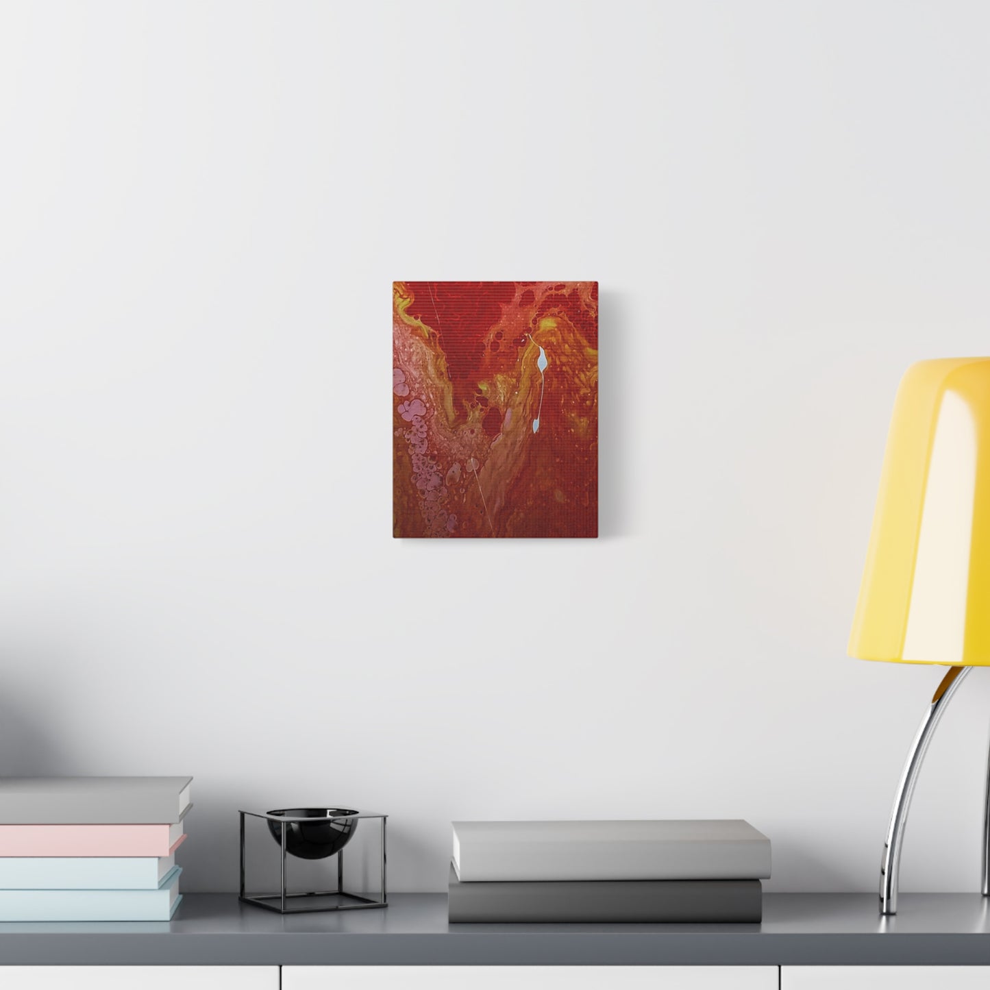 Abstract Red Fluid Art Canvas Print — Matte Stretched Wall Art