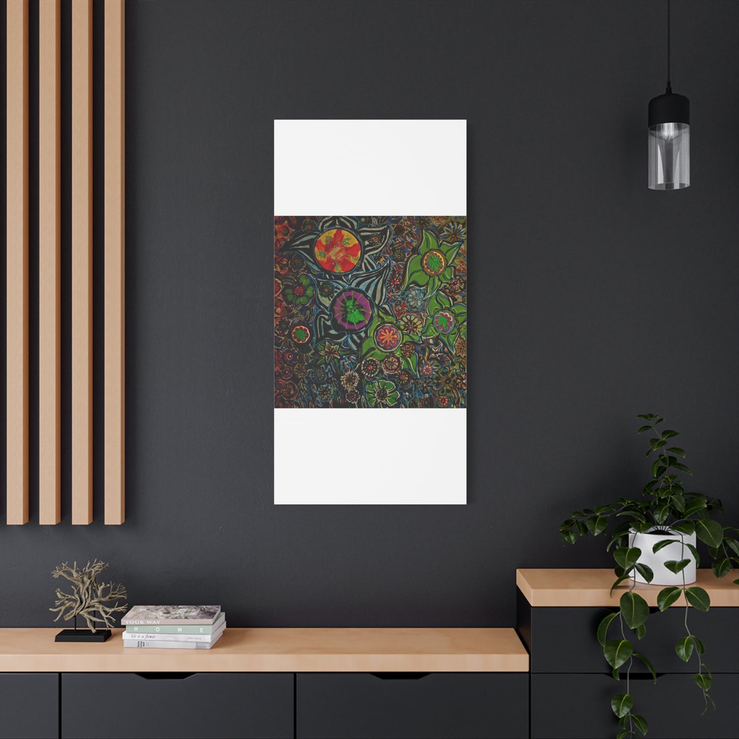 Urban_gardening-03 - Psychedelic Floral Canvas Print — Vibrant Abstract Garden Wall Art