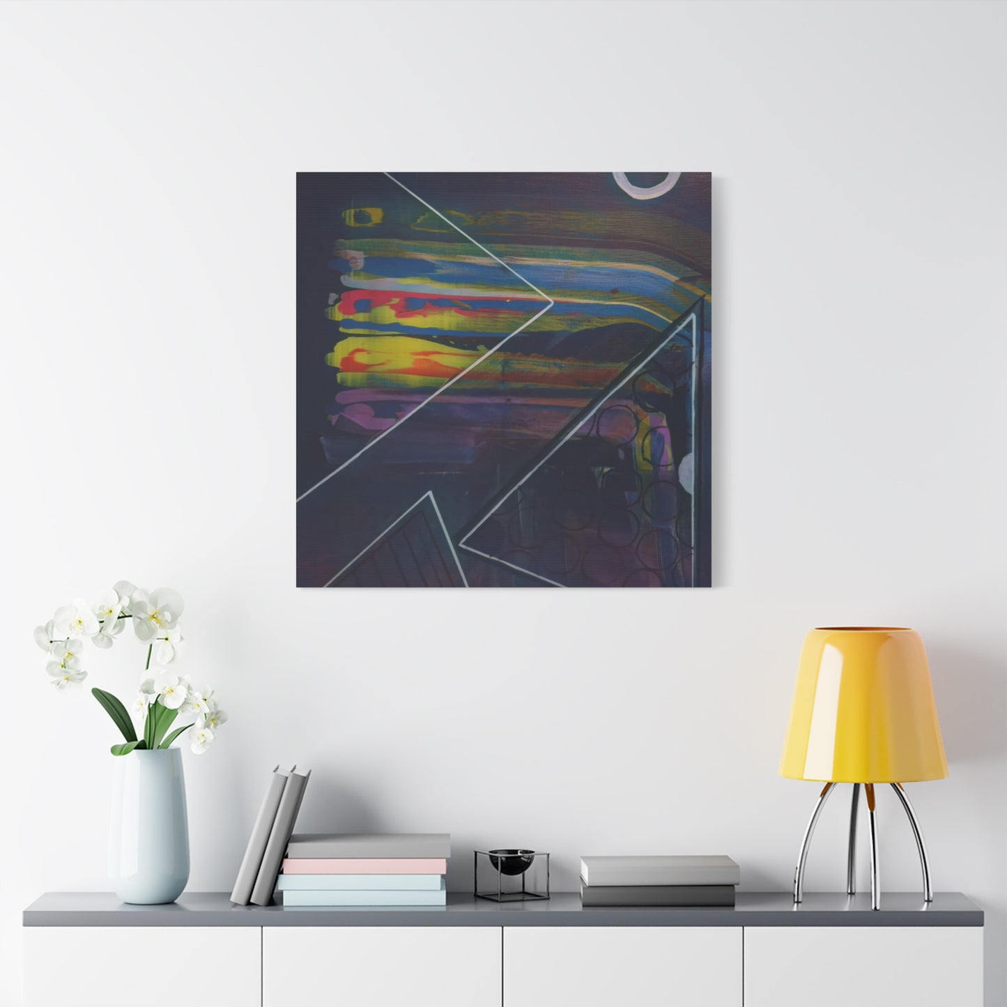 Abstract Geometric Canvas Art - 2025 astronomy – Colorful Drip Triangle Stretched Canvas